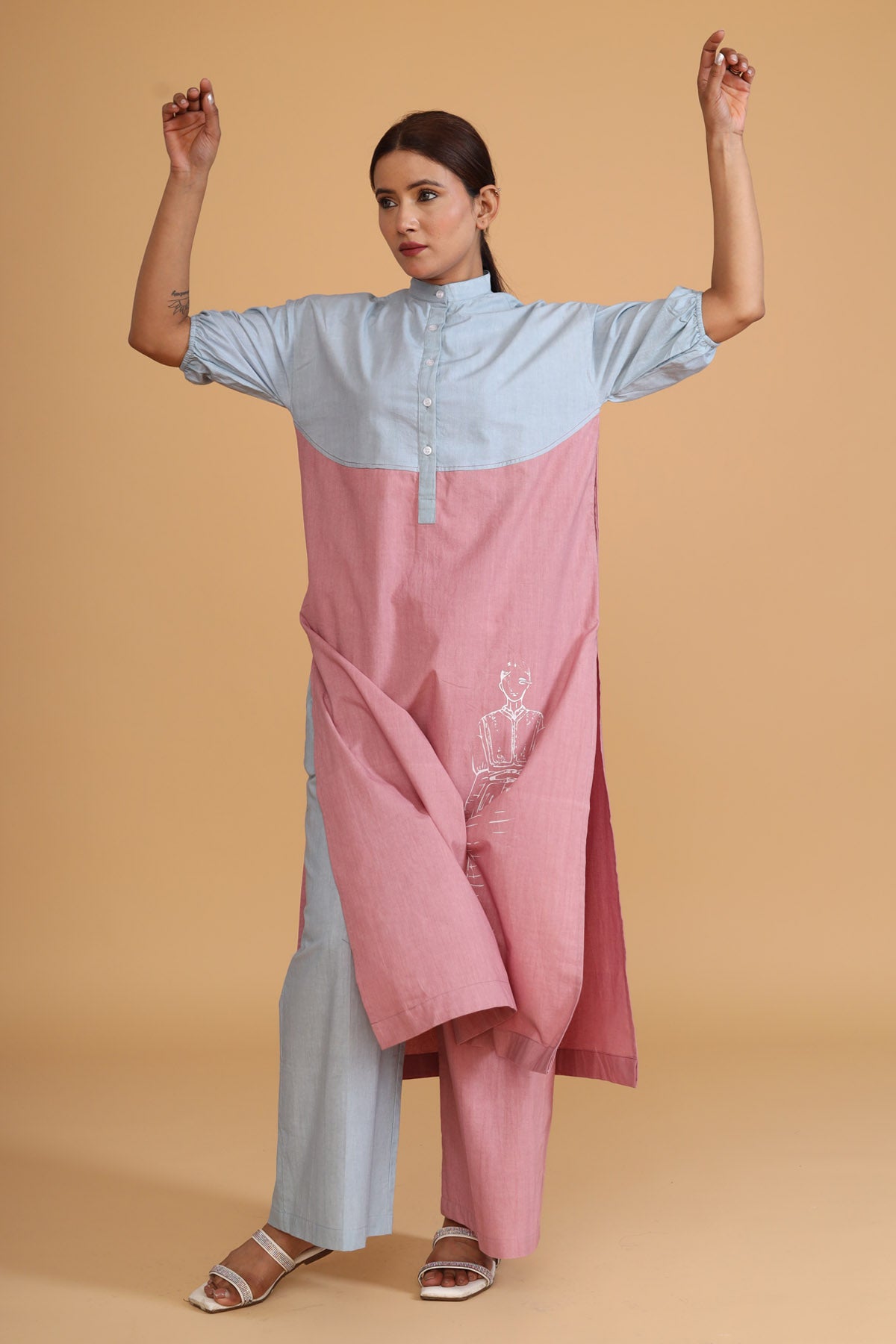 Pink Mint Double Shaded Pants