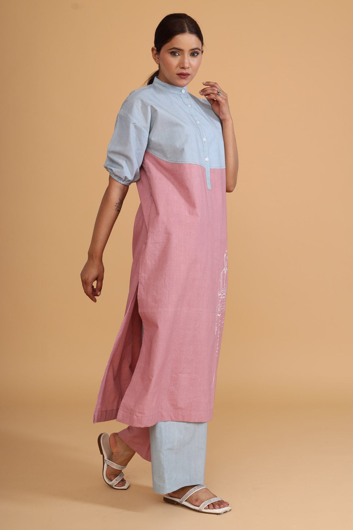 Pink Mint Double Shaded Pants