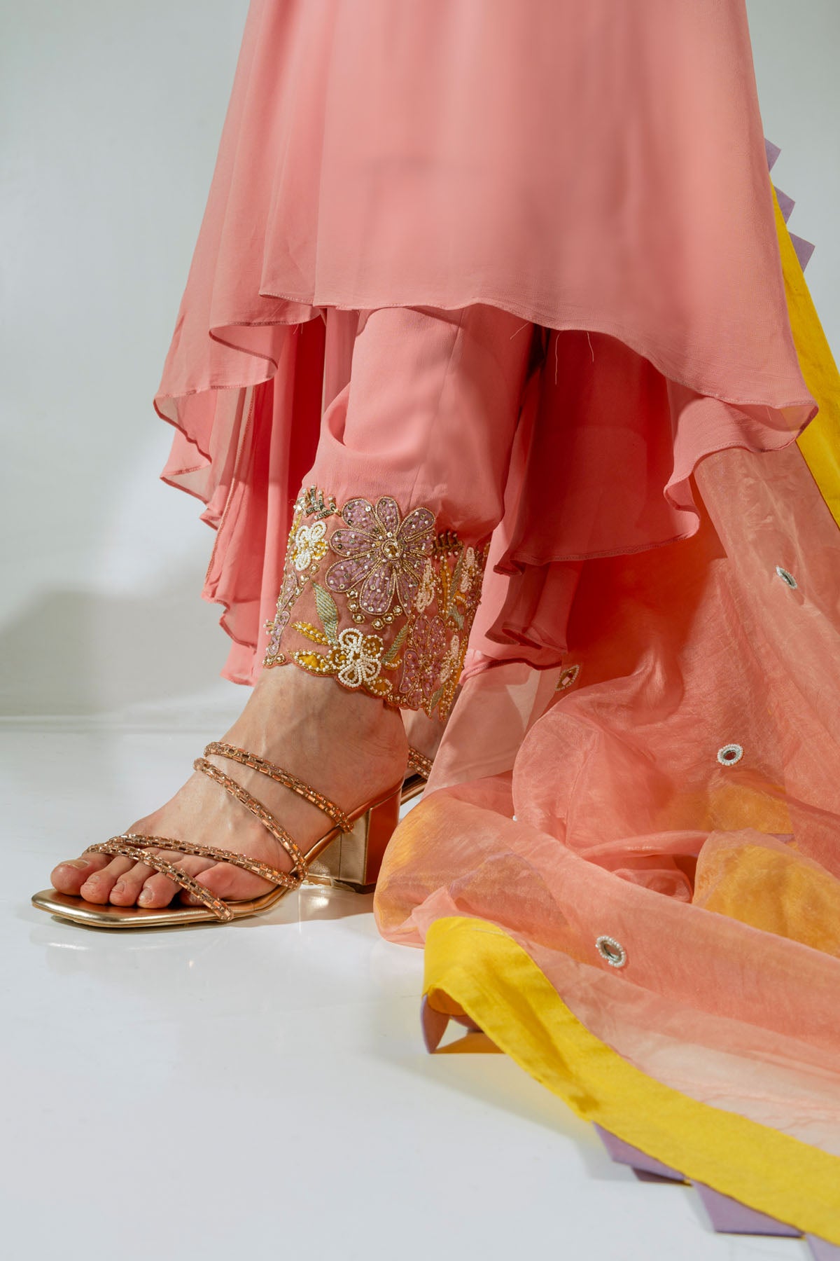 Pink Georgette Mirror Kurta Set