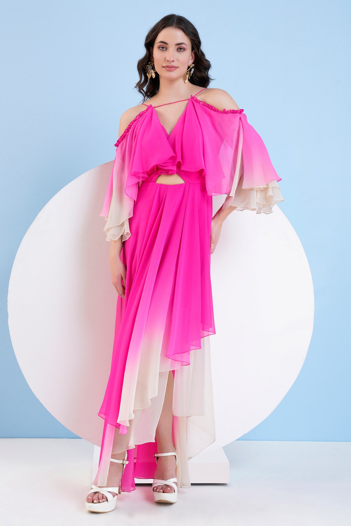 Pink Ombre High Low Dress