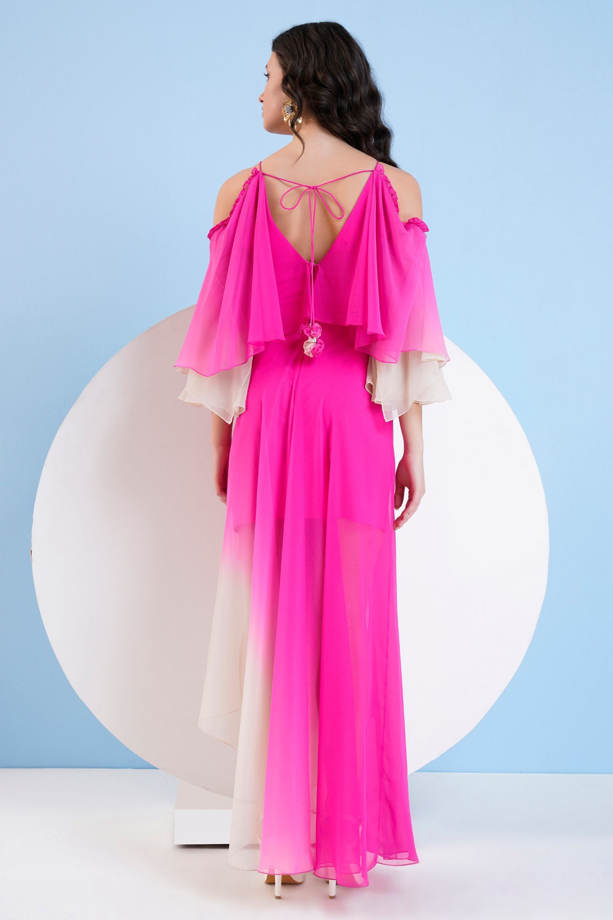 Pink Ombre High Low Dress