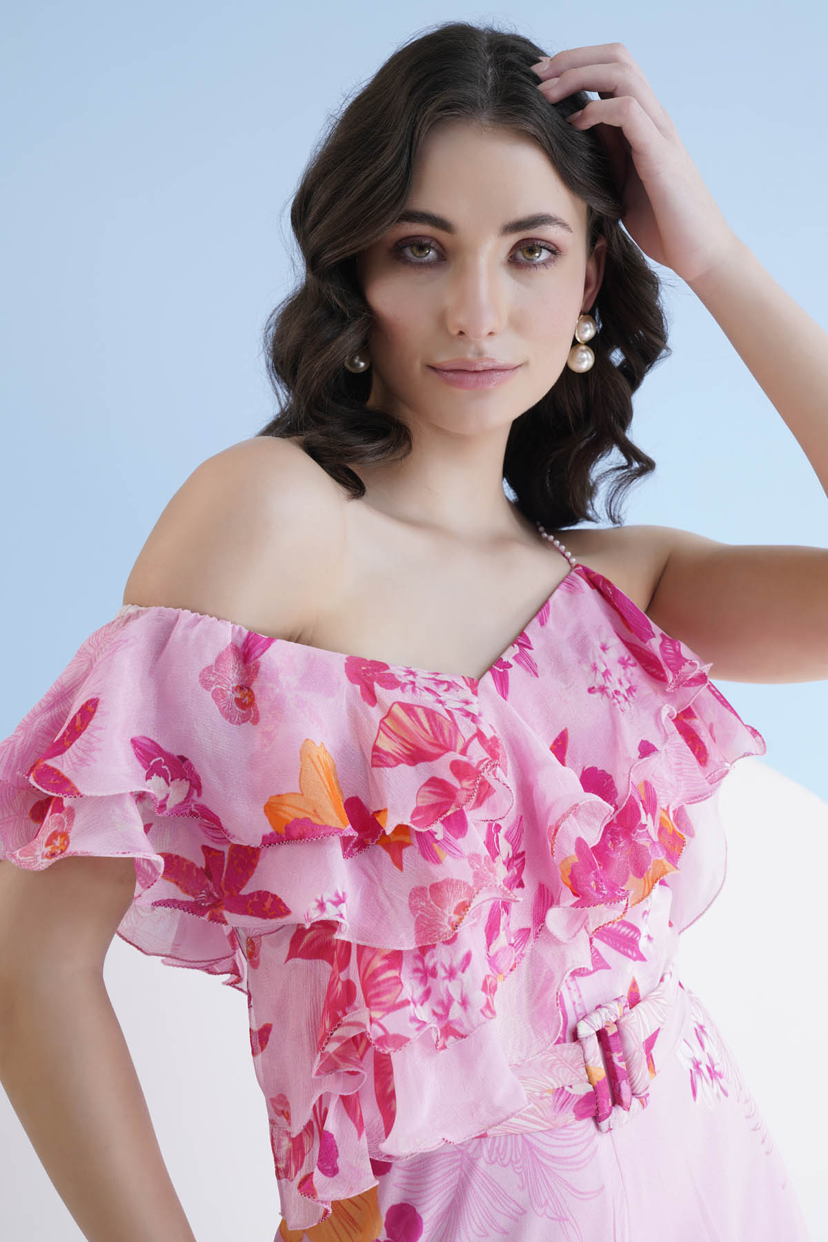 Pink One Shoulder Jumpsuit