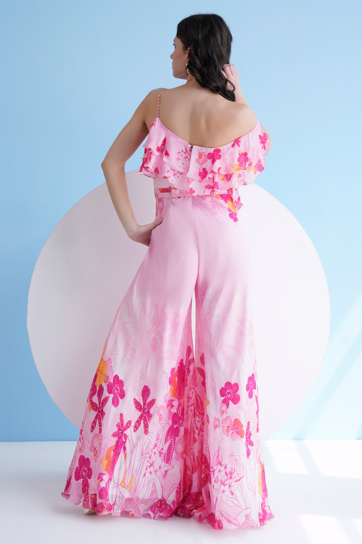 Pink One Shoulder Jumpsuit