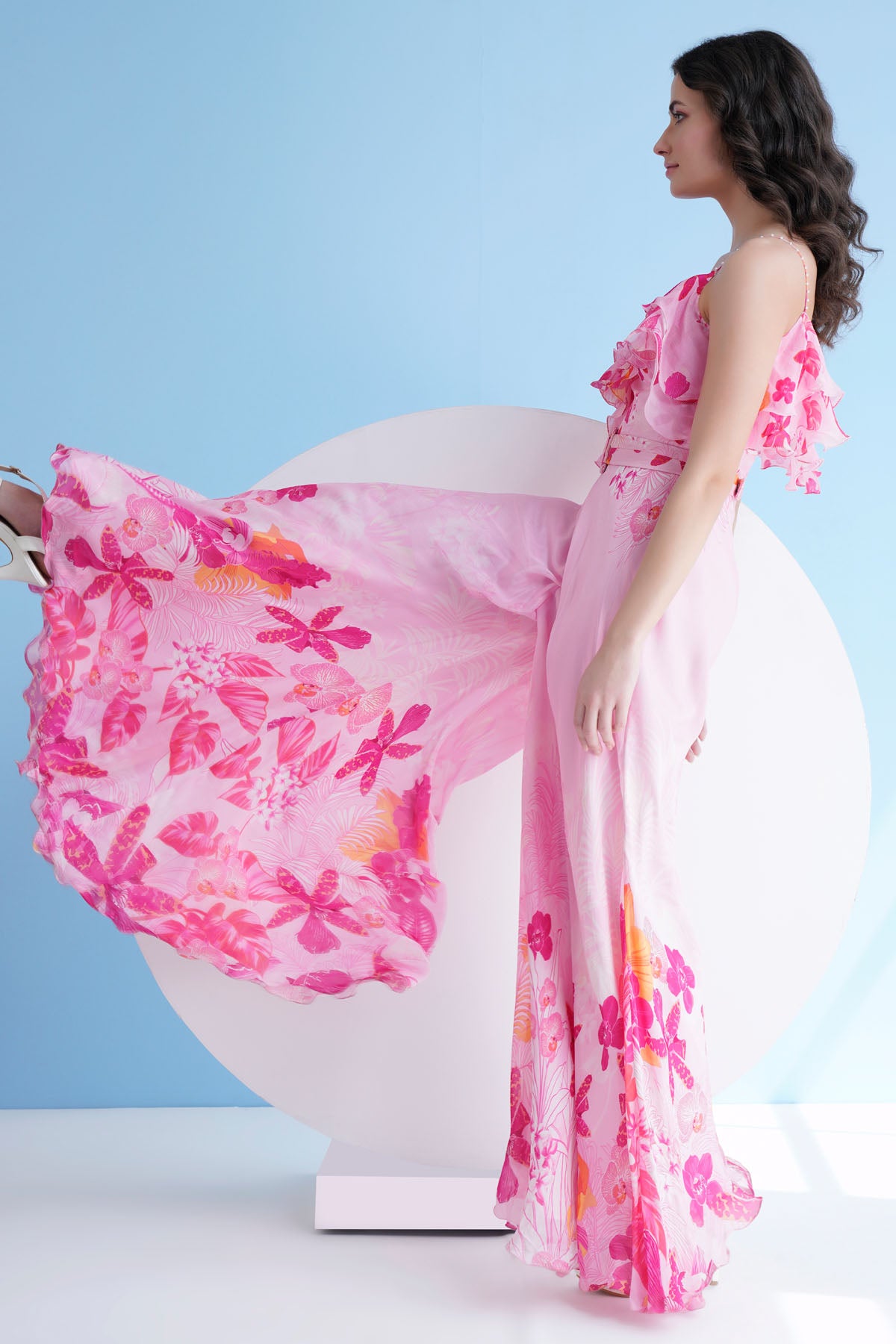 Pink One Shoulder Jumpsuit