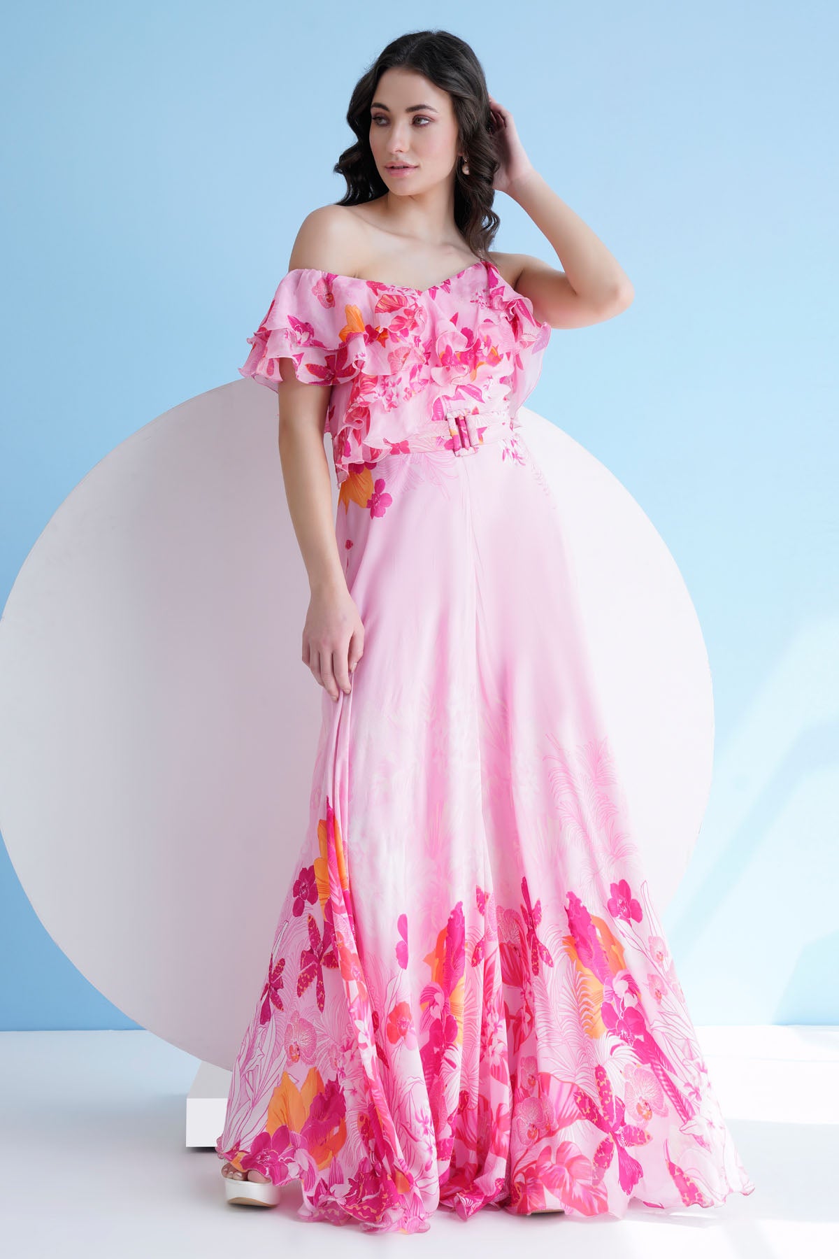 Pink One Shoulder Jumpsuit