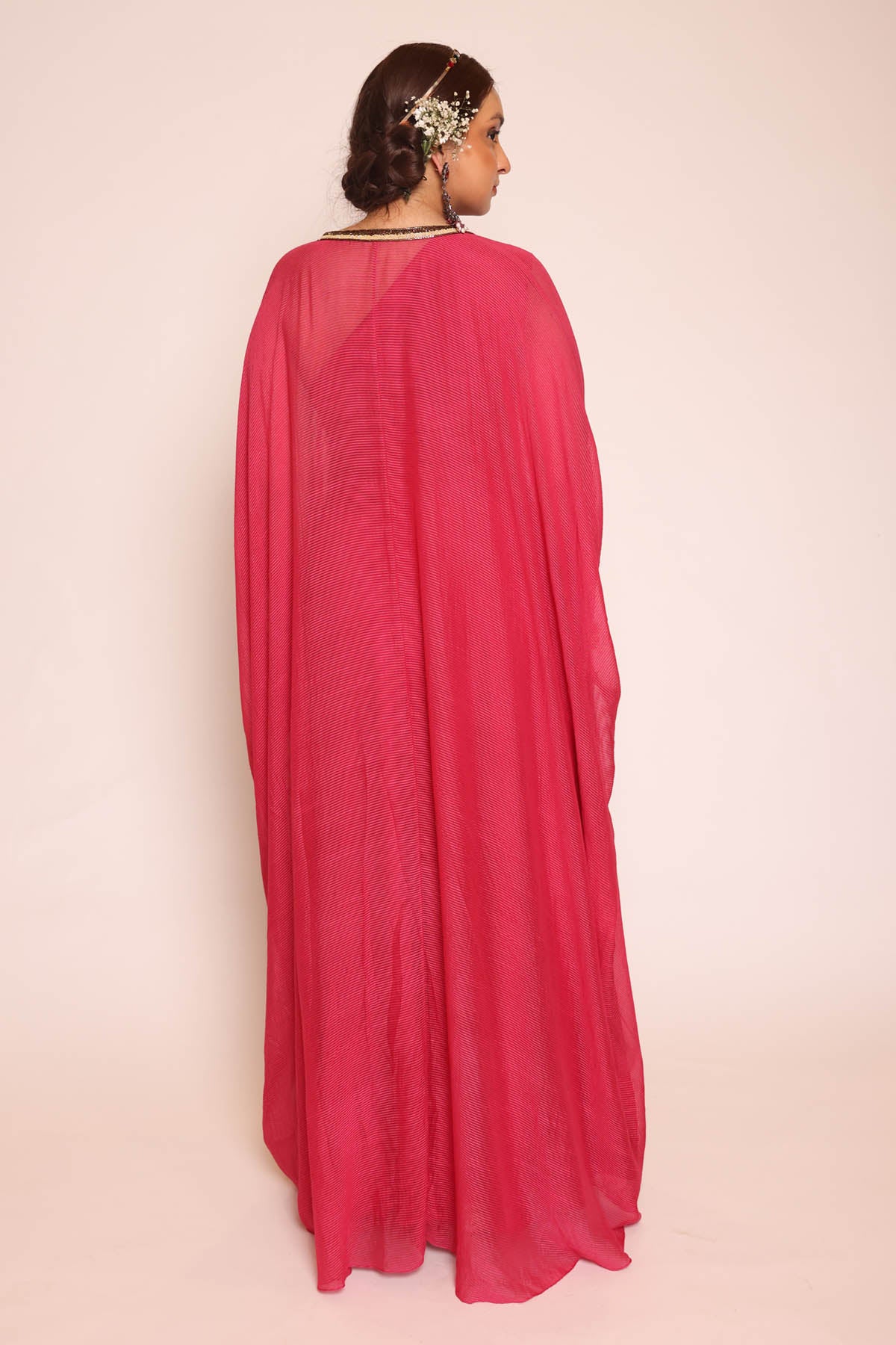 Pink One Shoulder Silk Dress