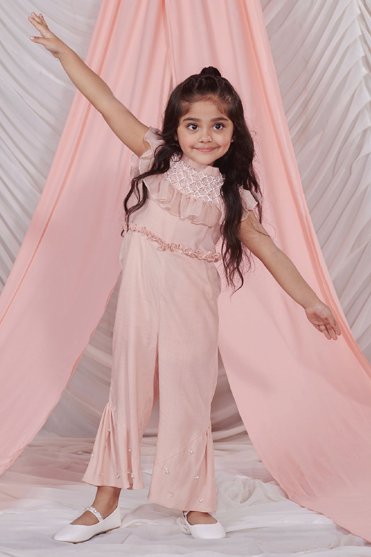 Pink Pearl Embroidered Jumpsuit