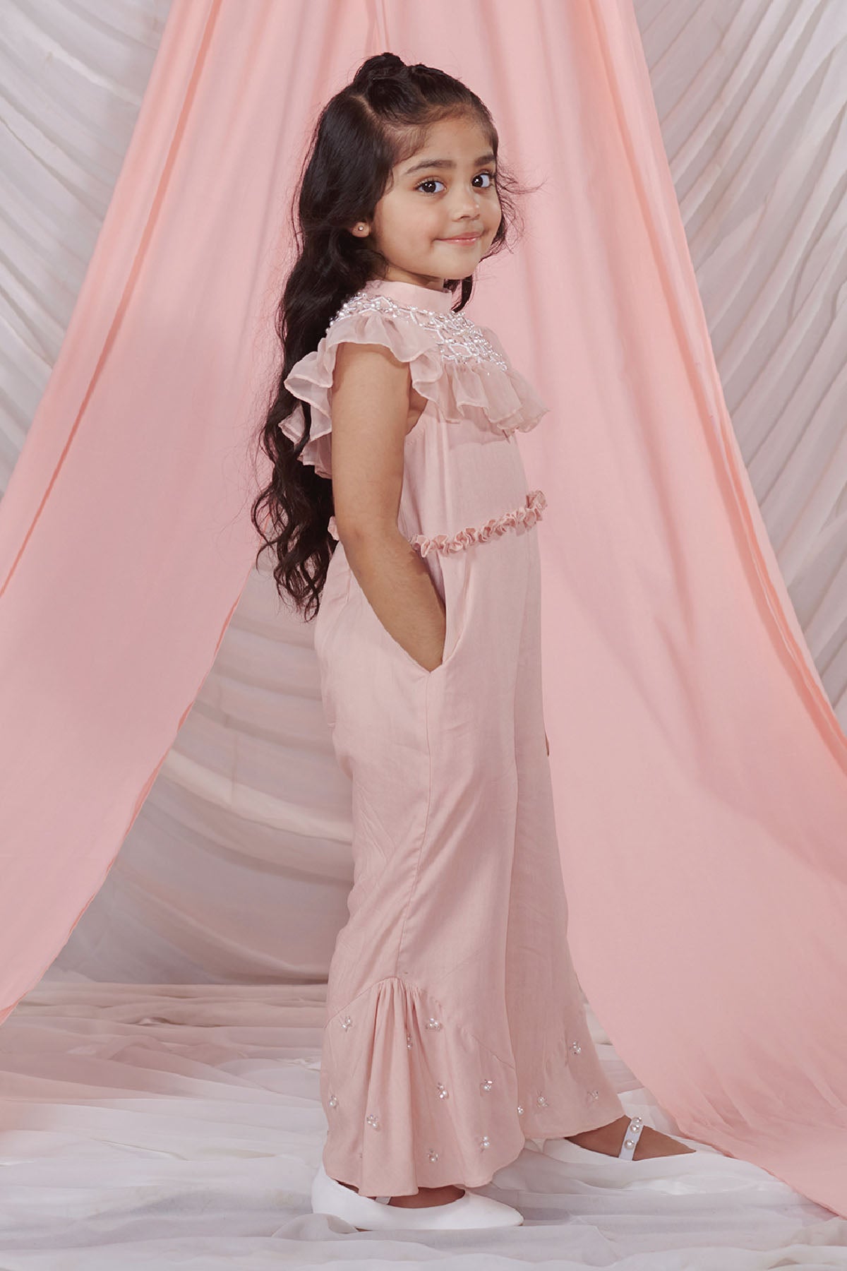 Pink Pearl Embroidered Jumpsuit