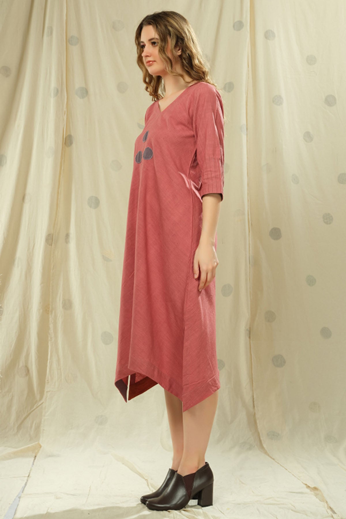 Pink Polka Dots High-Low Dress