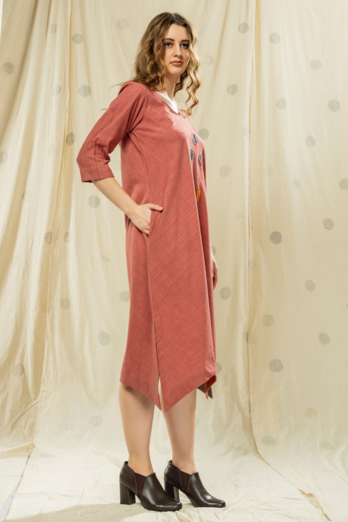 Pink Polka Dots High-Low Dress