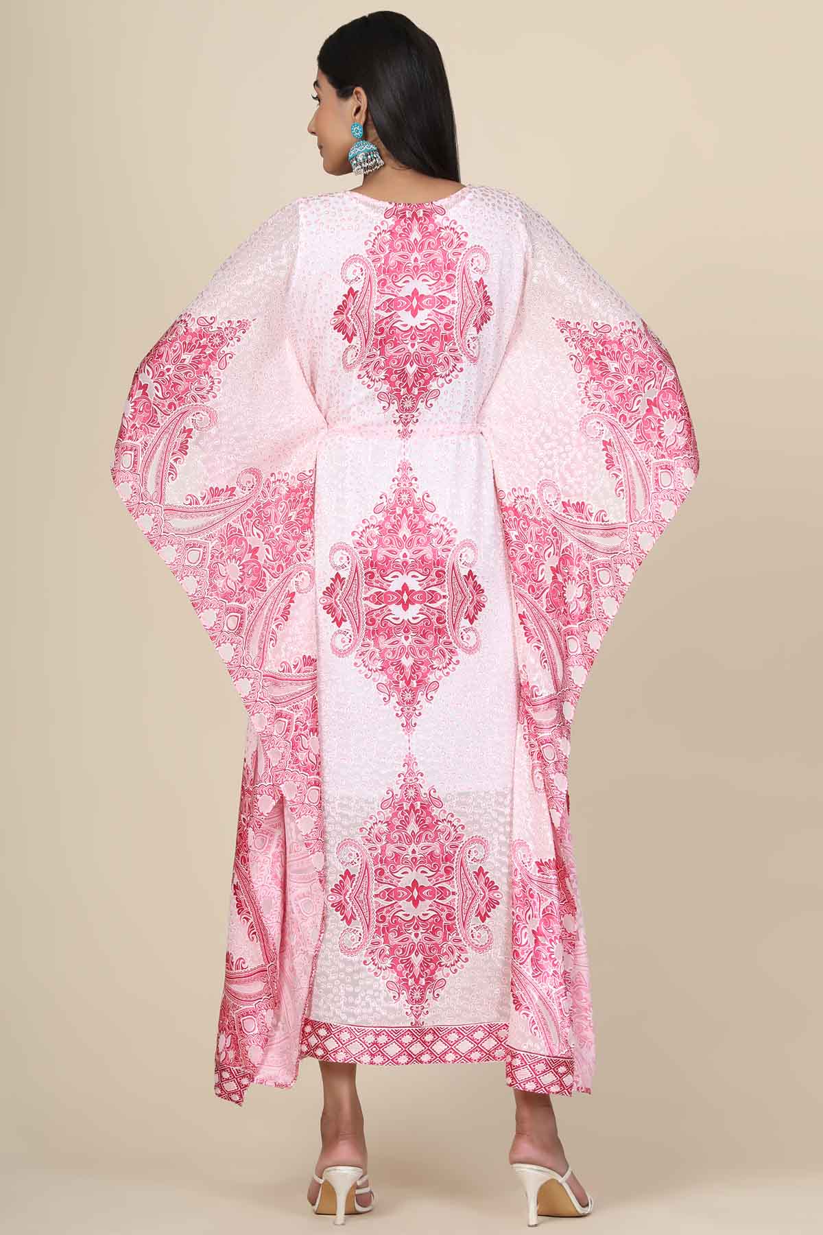 Pink Printed Kaftan