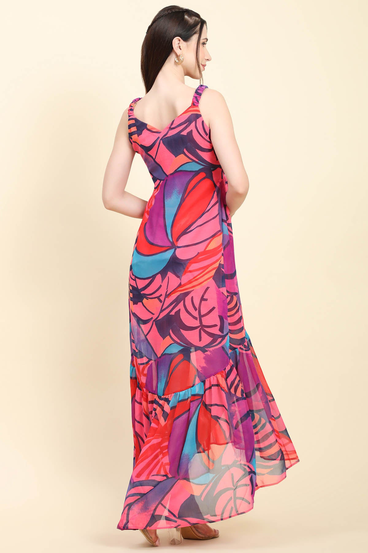 Pink Printed Mermaid Dress