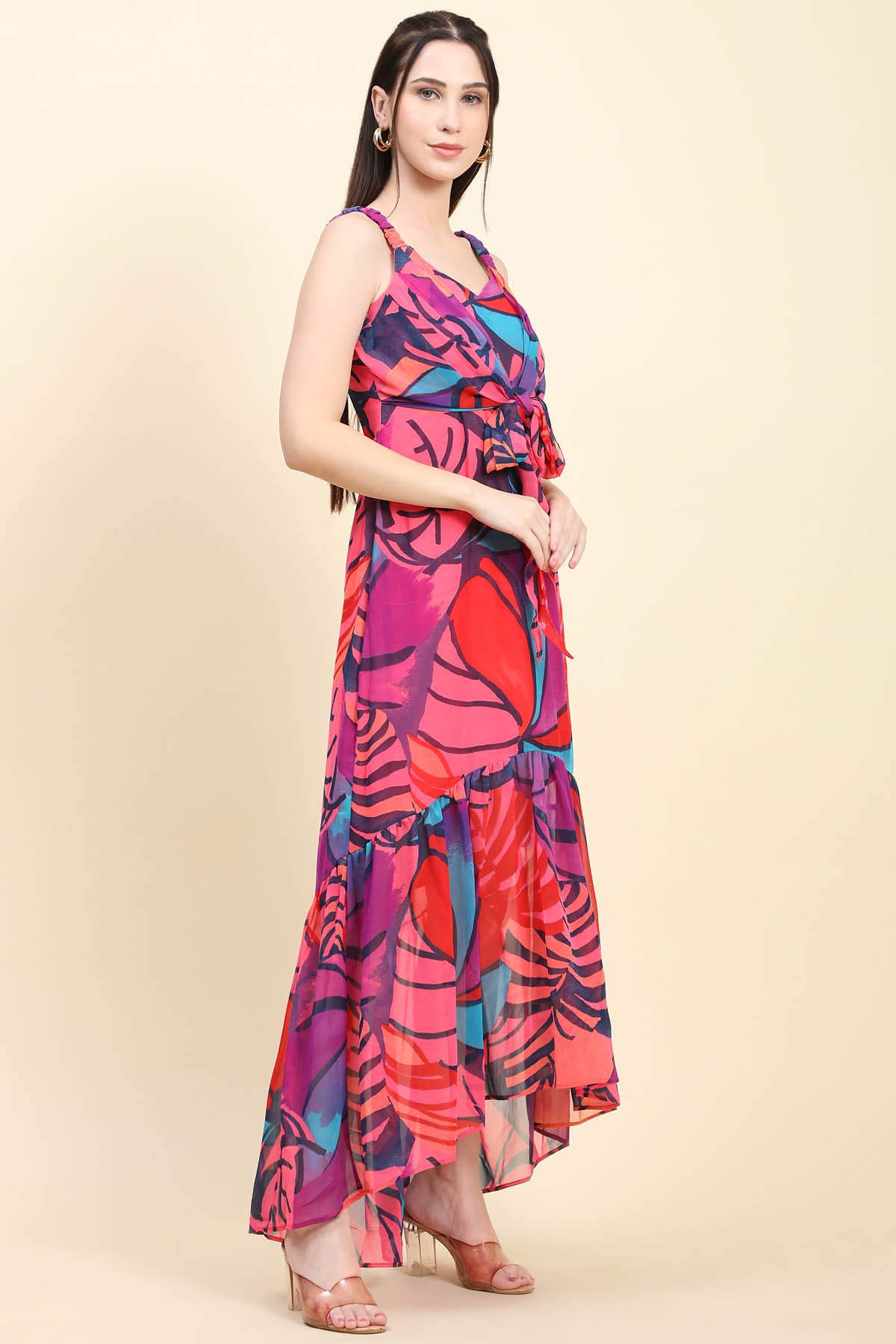 Pink Printed Mermaid Dress