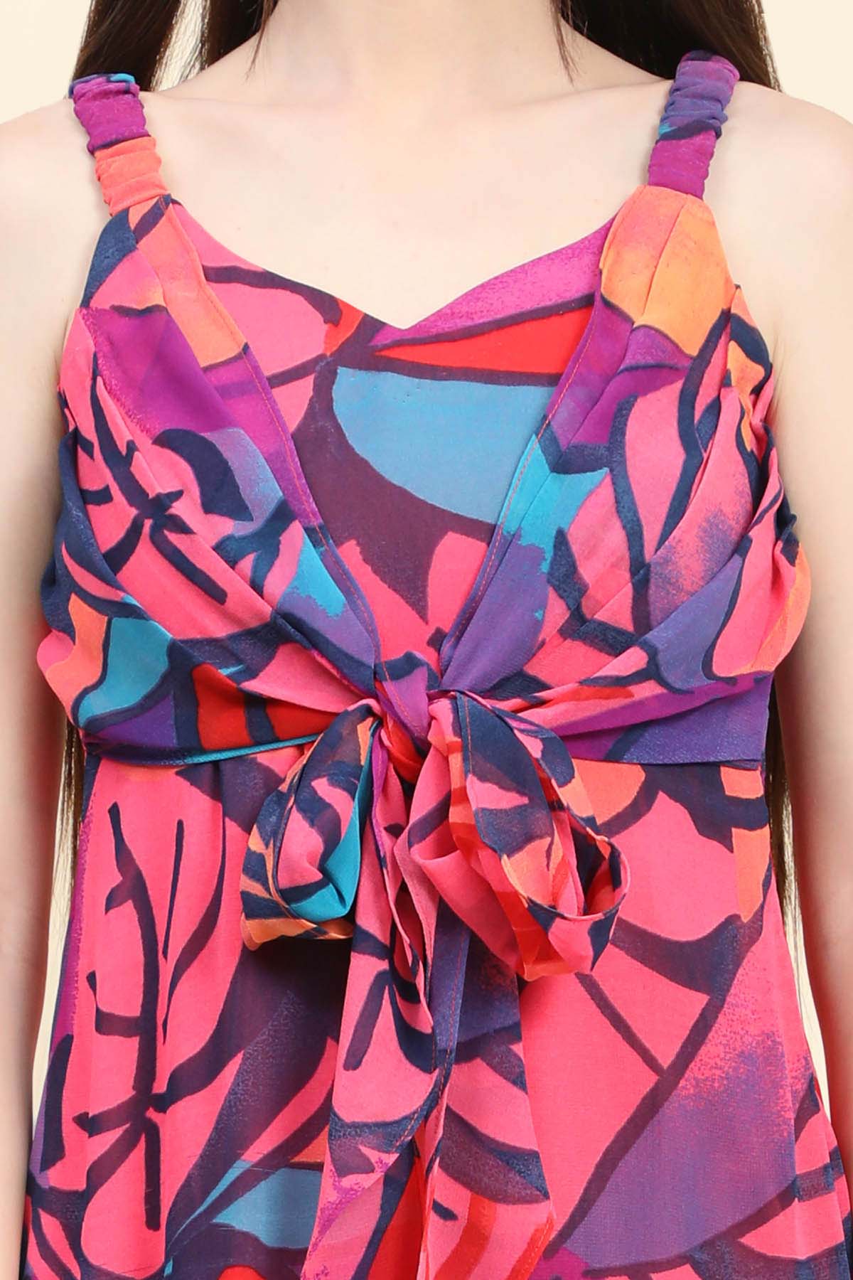 Pink Printed Mermaid Dress