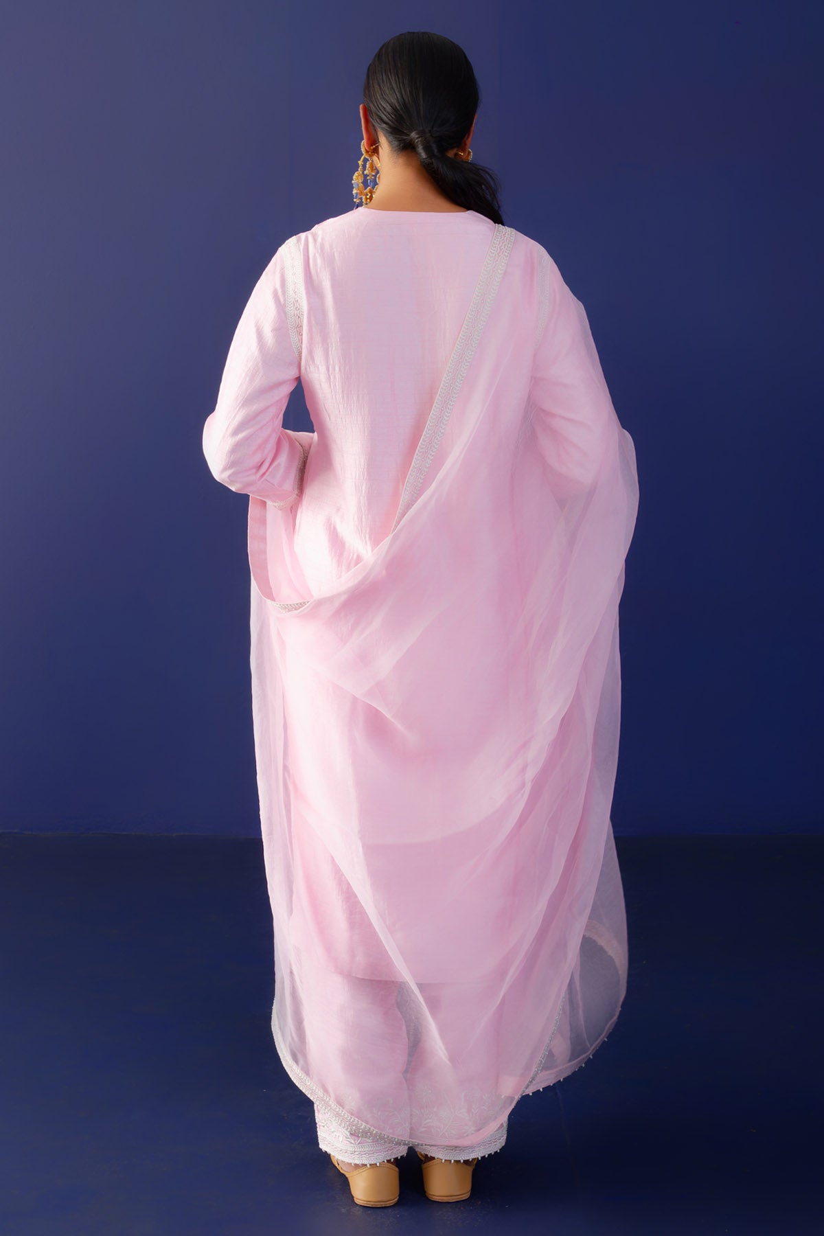 Pink Resham & Pearl Kurta Set