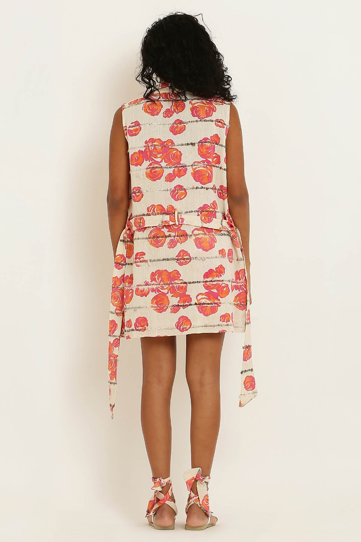 Pink Rose Print Cotton Jacket