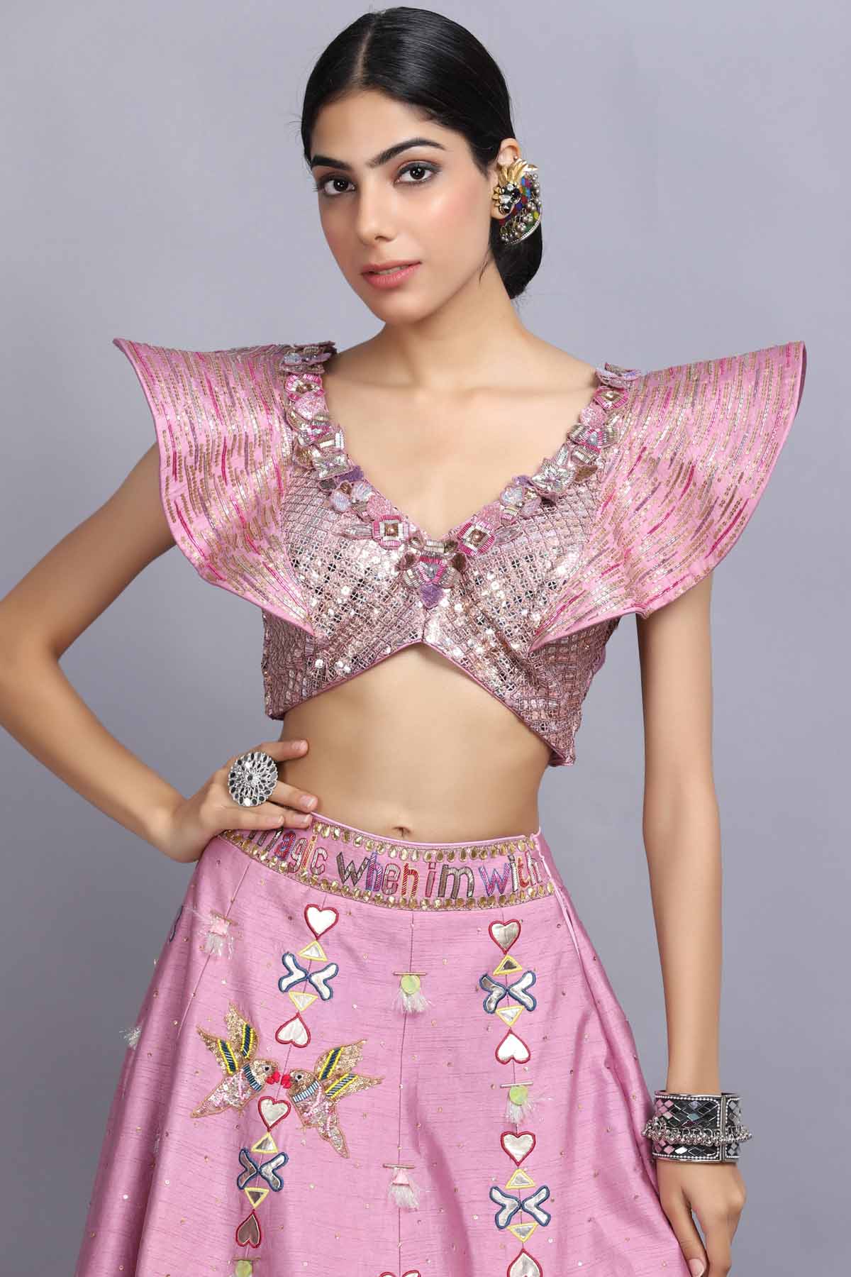 Pink Sheesha Lehenga Set