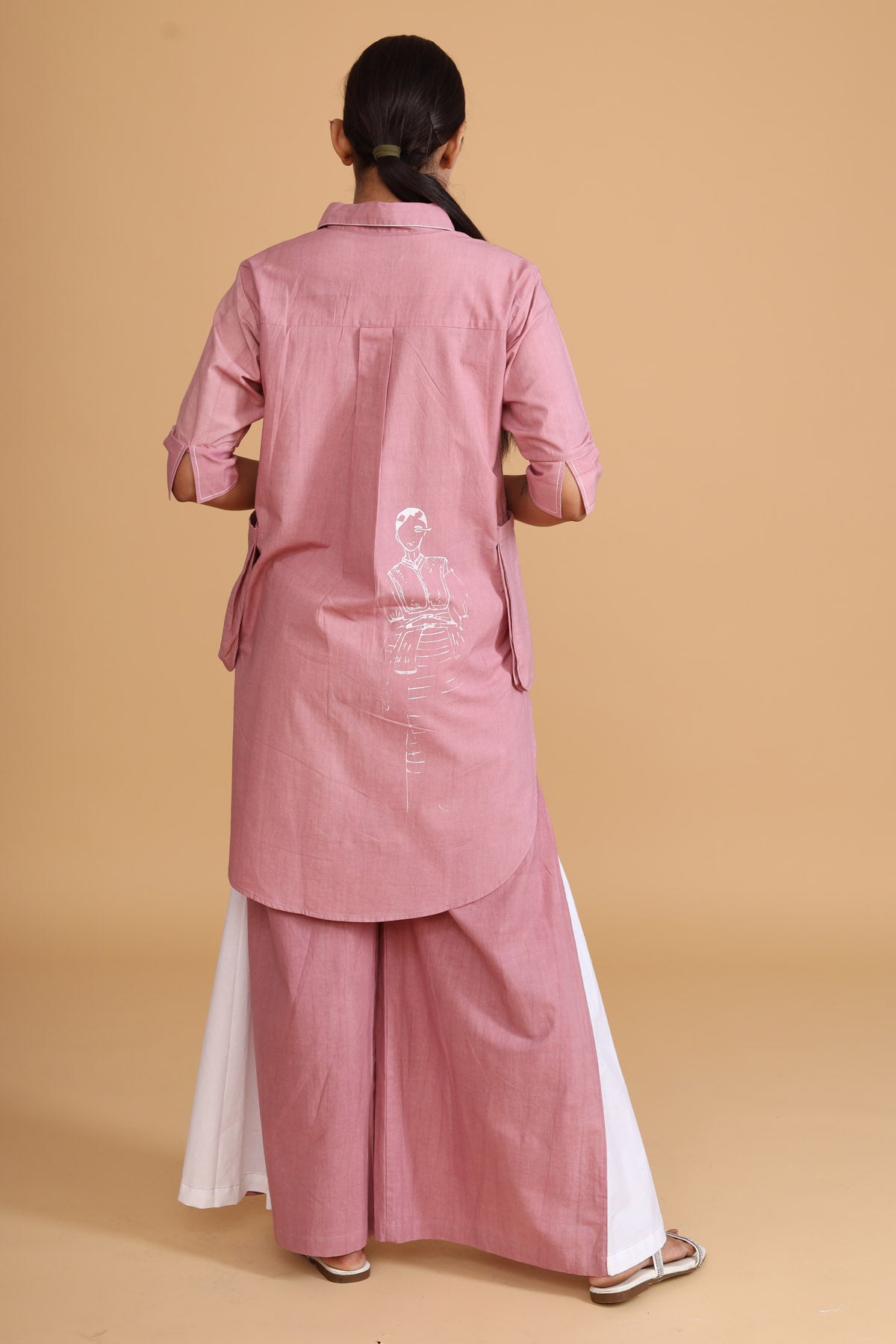 Pink Short Shirt Pocket Tunic