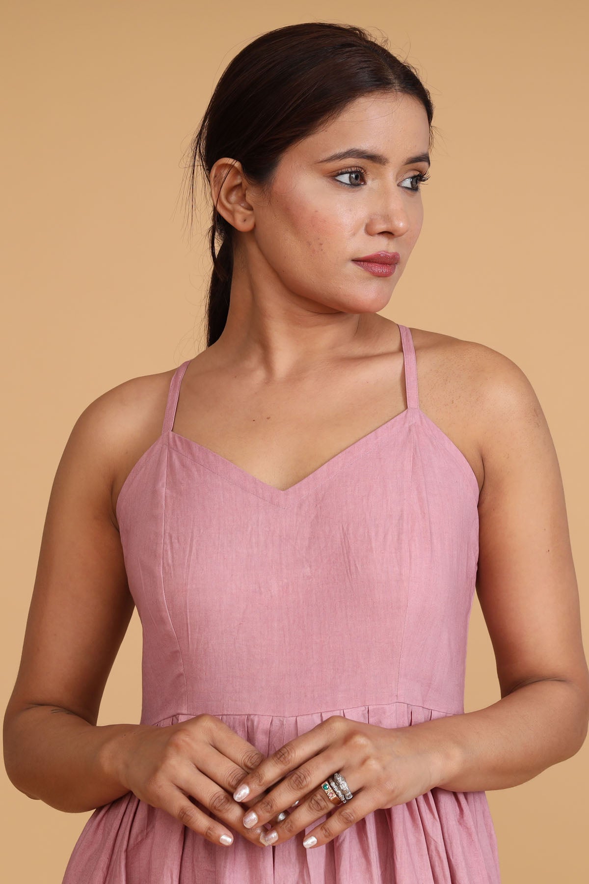 Pink Sleeveless Flare Jumpsuit