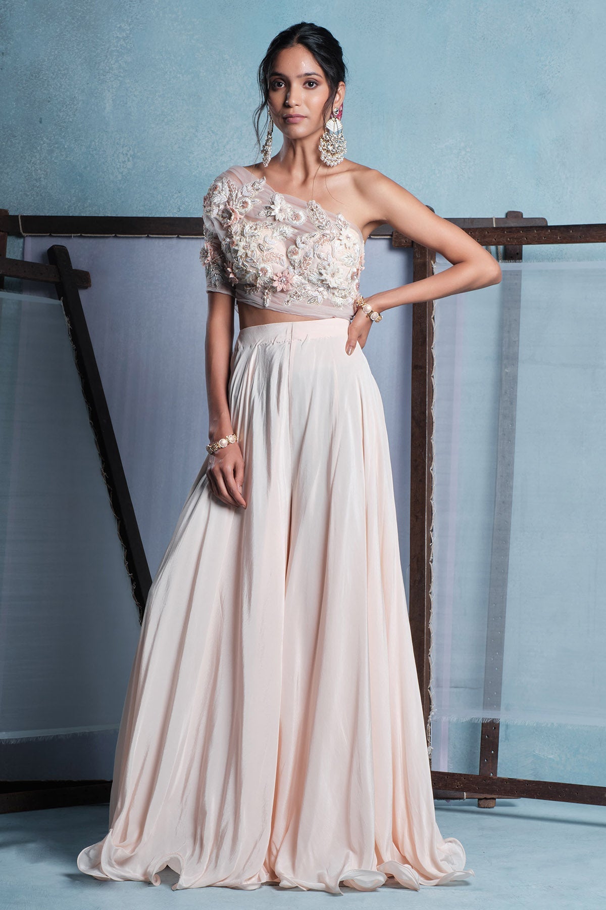 Buy Pink 3D Embroidered Jumpsuit for women online available at Scrollnshops 