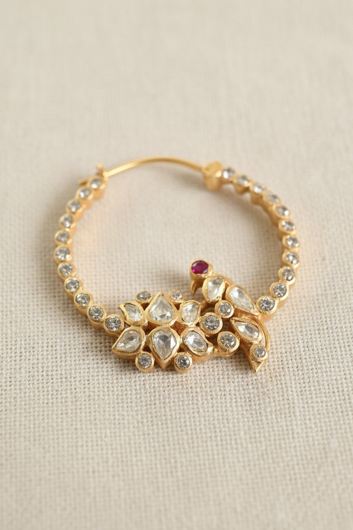 Buy Pink 925 Silver Gold Nose Ring Set for women by Sica online available at scrollnshops