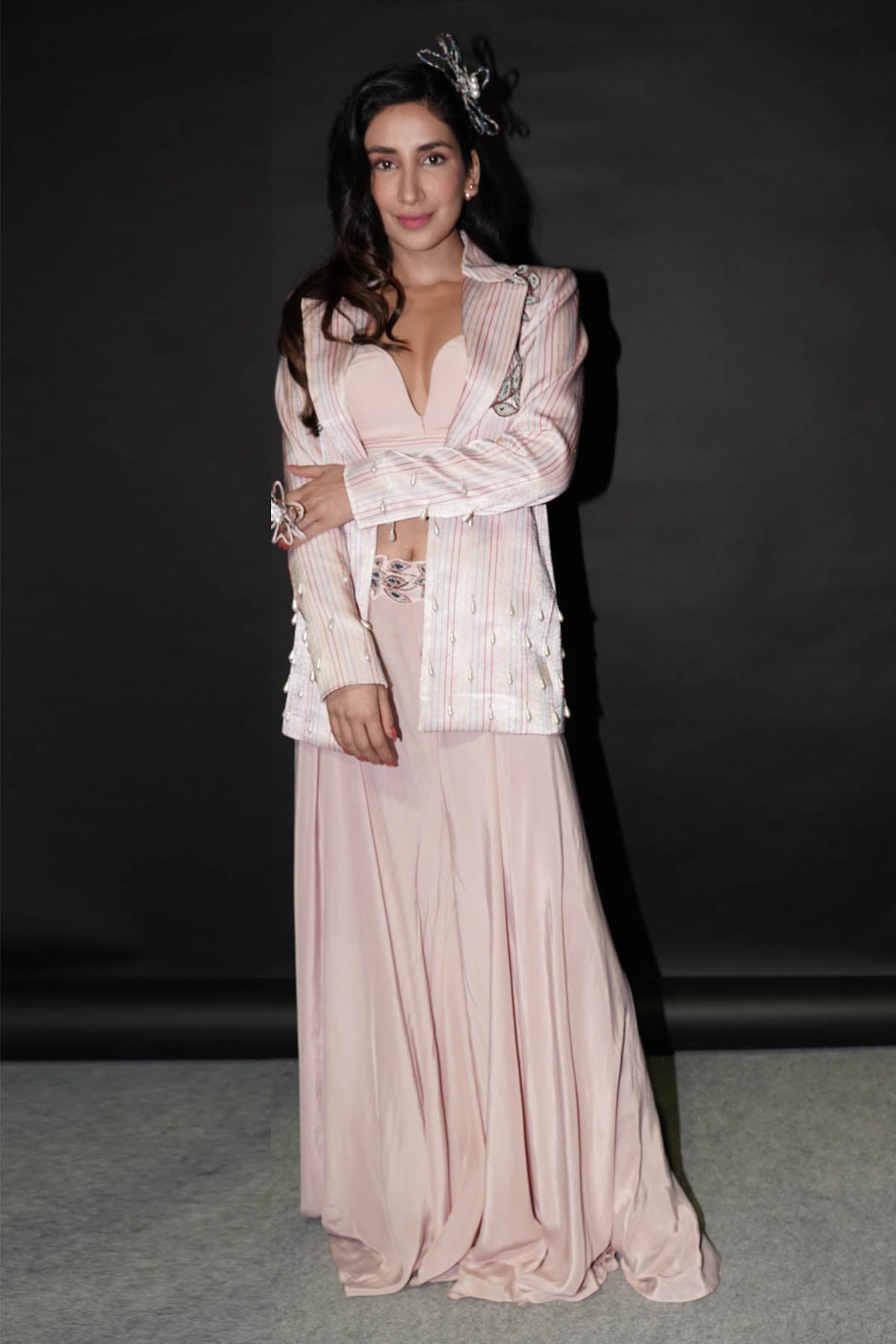 Pink Ajrakh Patchwork Jacket Set