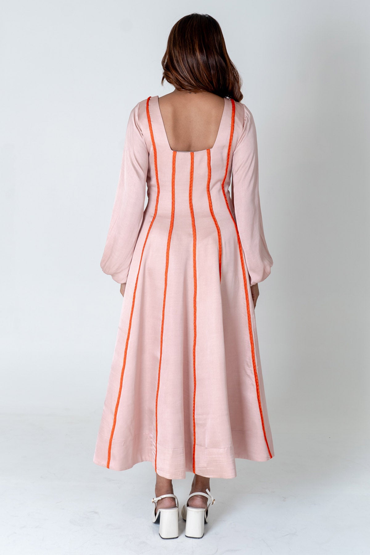 Pink And Orange Braid Dress