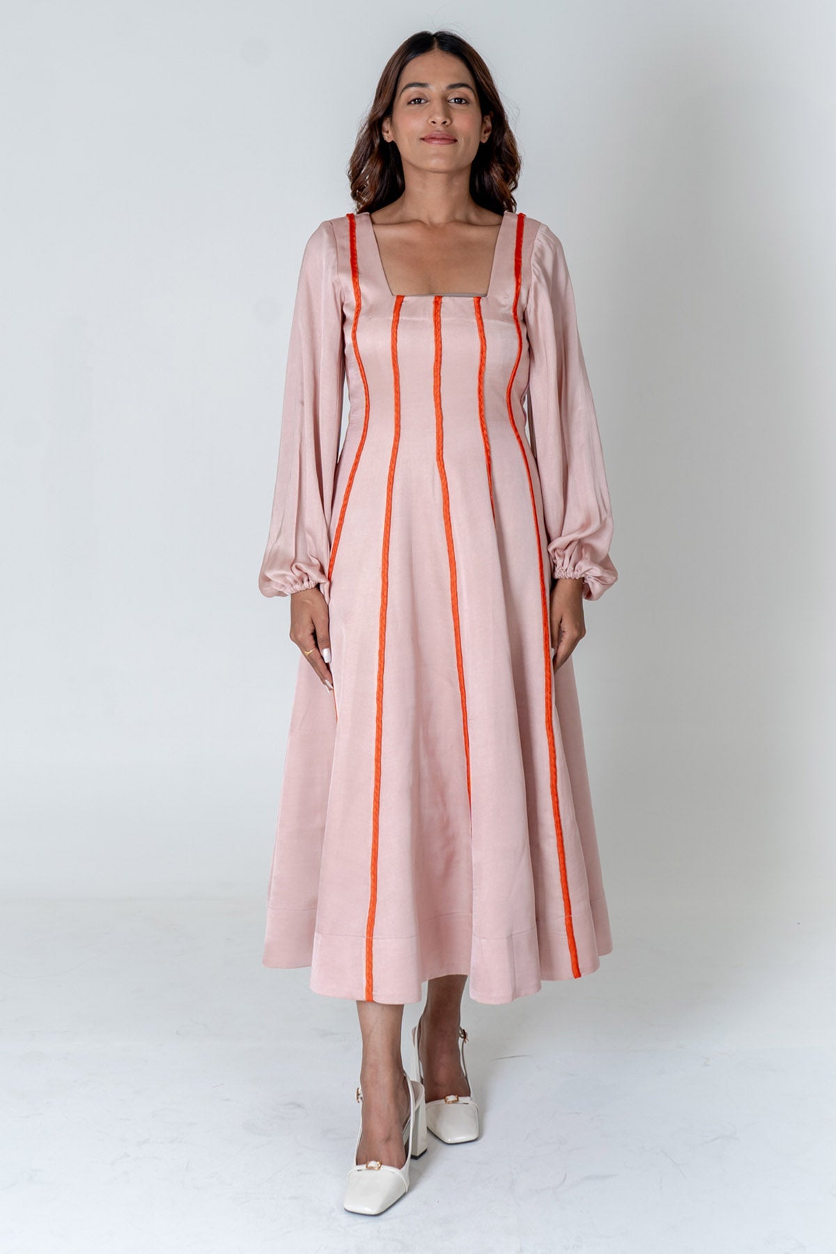 Neora by Nehal Chopra Pink And Orange Braid Dress for women online at ScrollnShops