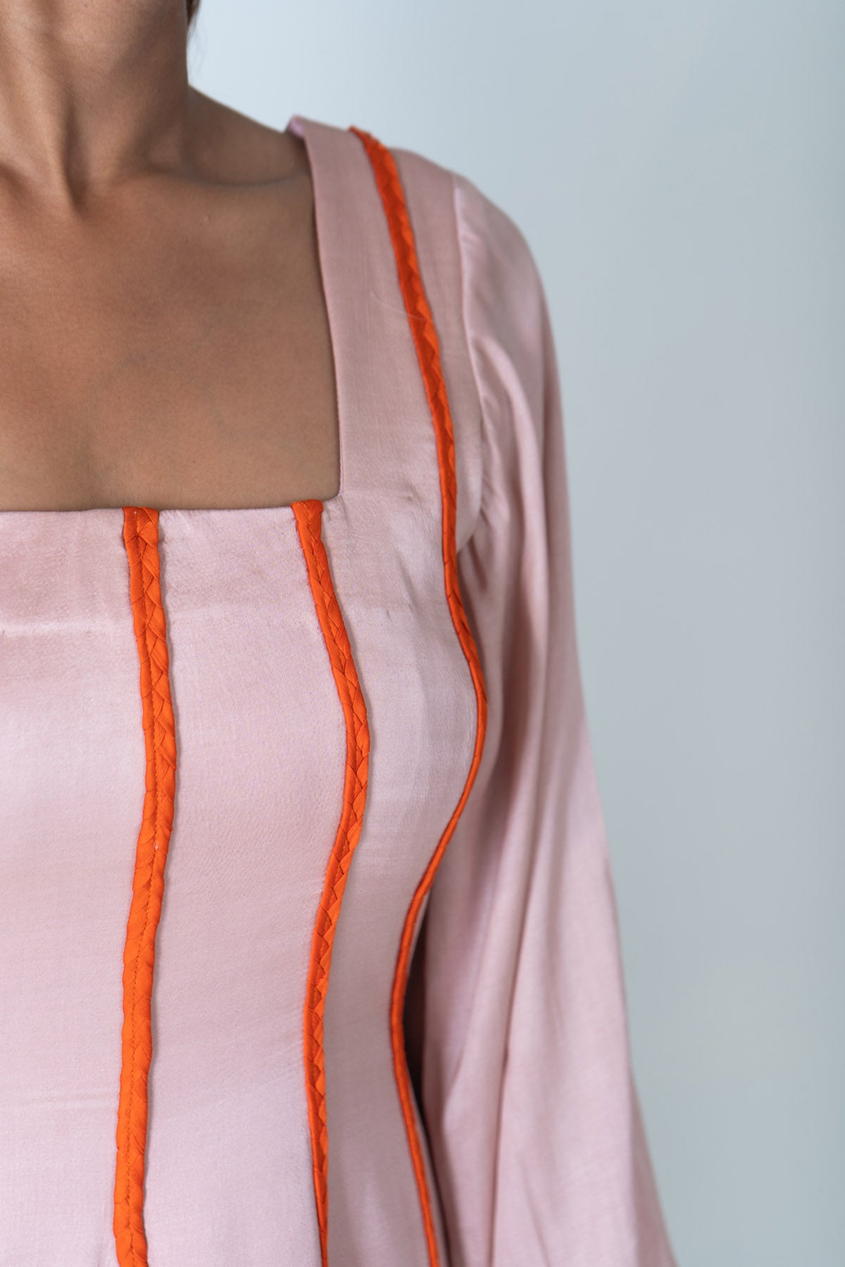Pink And Orange Braid Dress