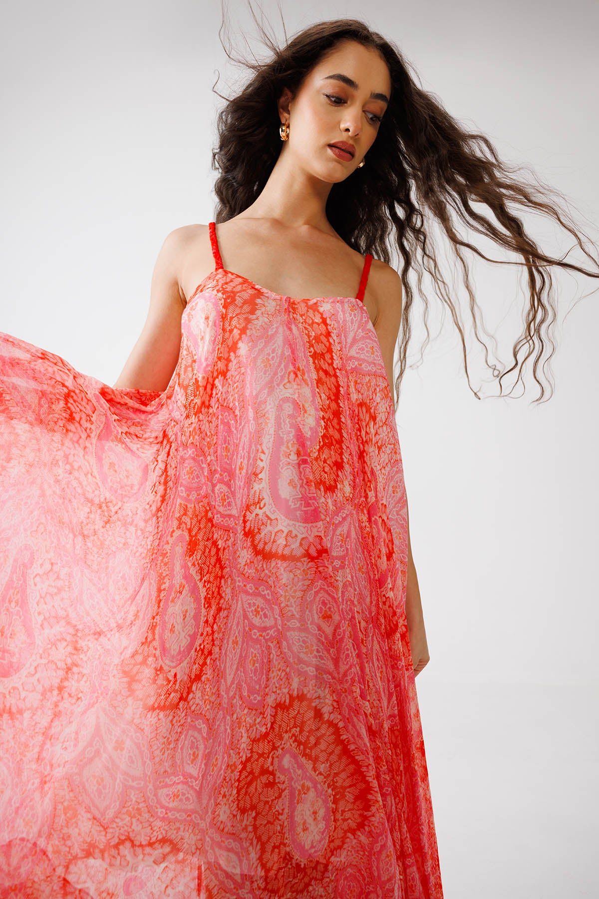 Pink And Red Asymmetric Dress