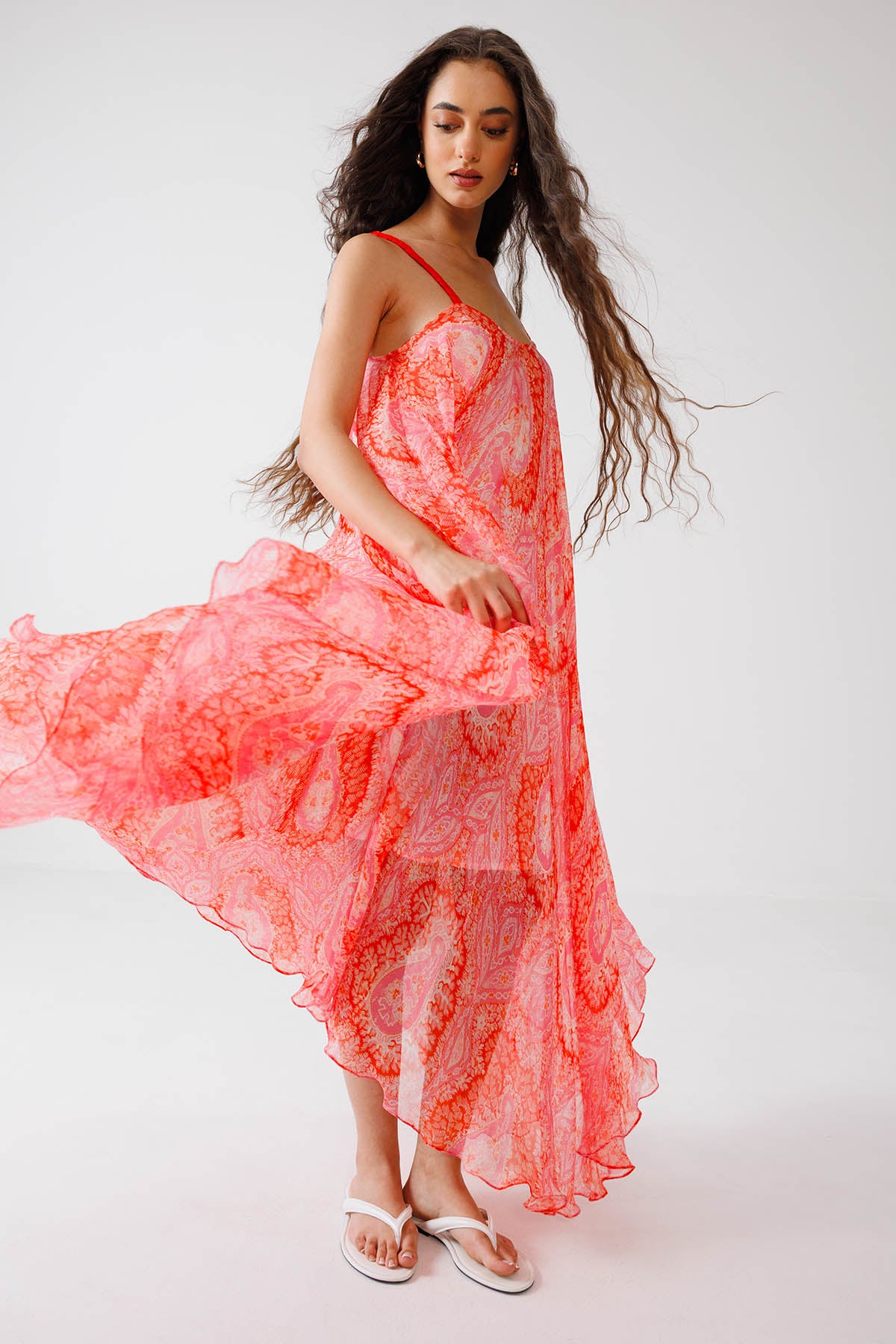 Pink And Red Asymmetric Dress