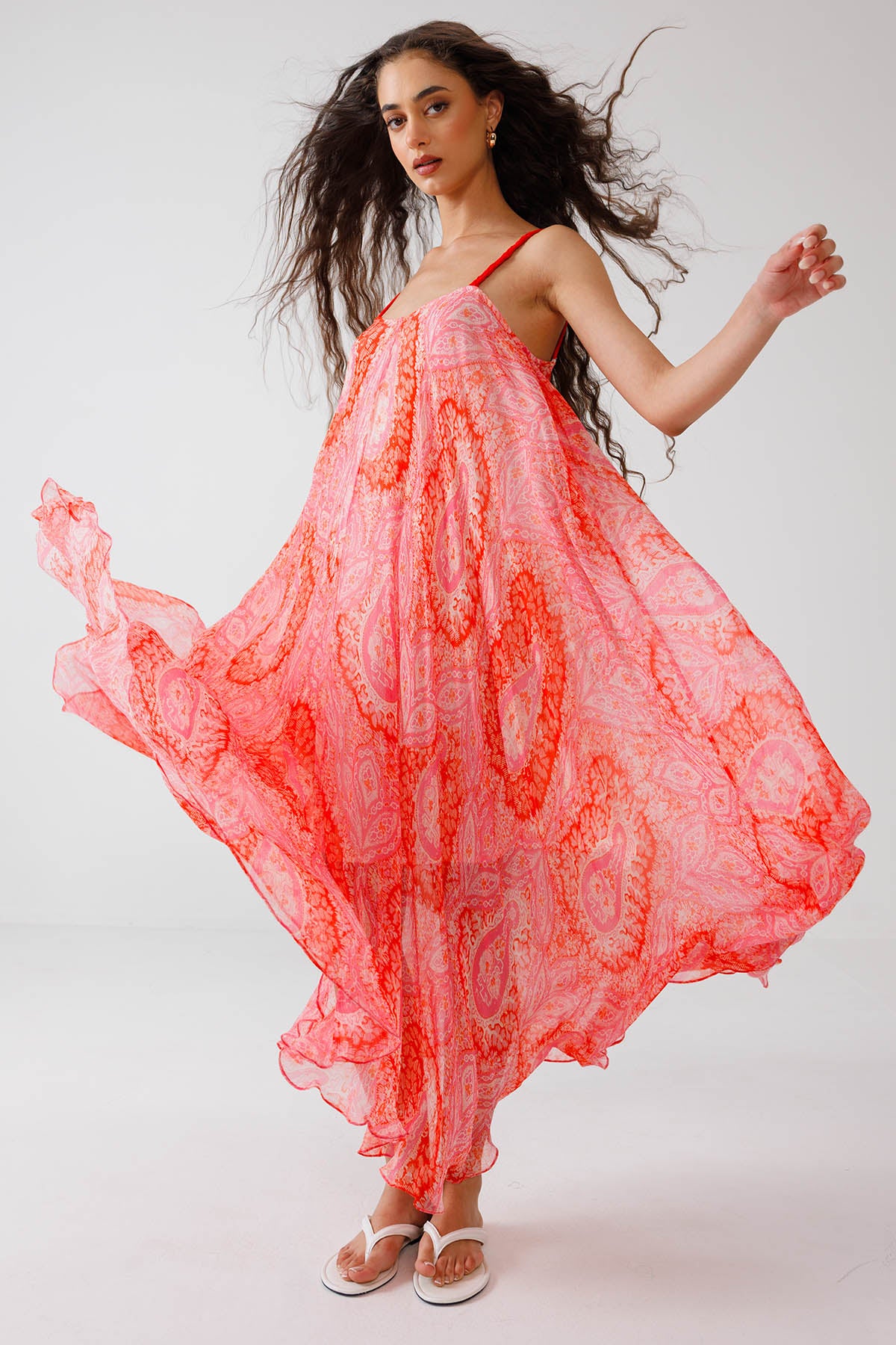Pink And Red Asymmetric Dress