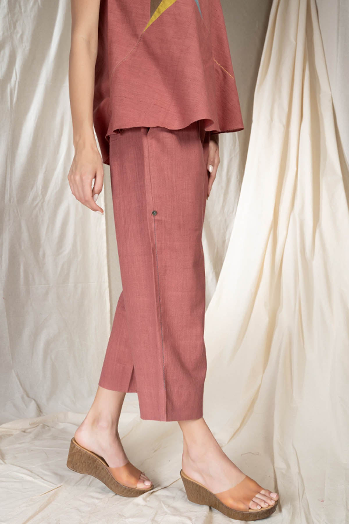 Pink Applique Work Co-ord Set