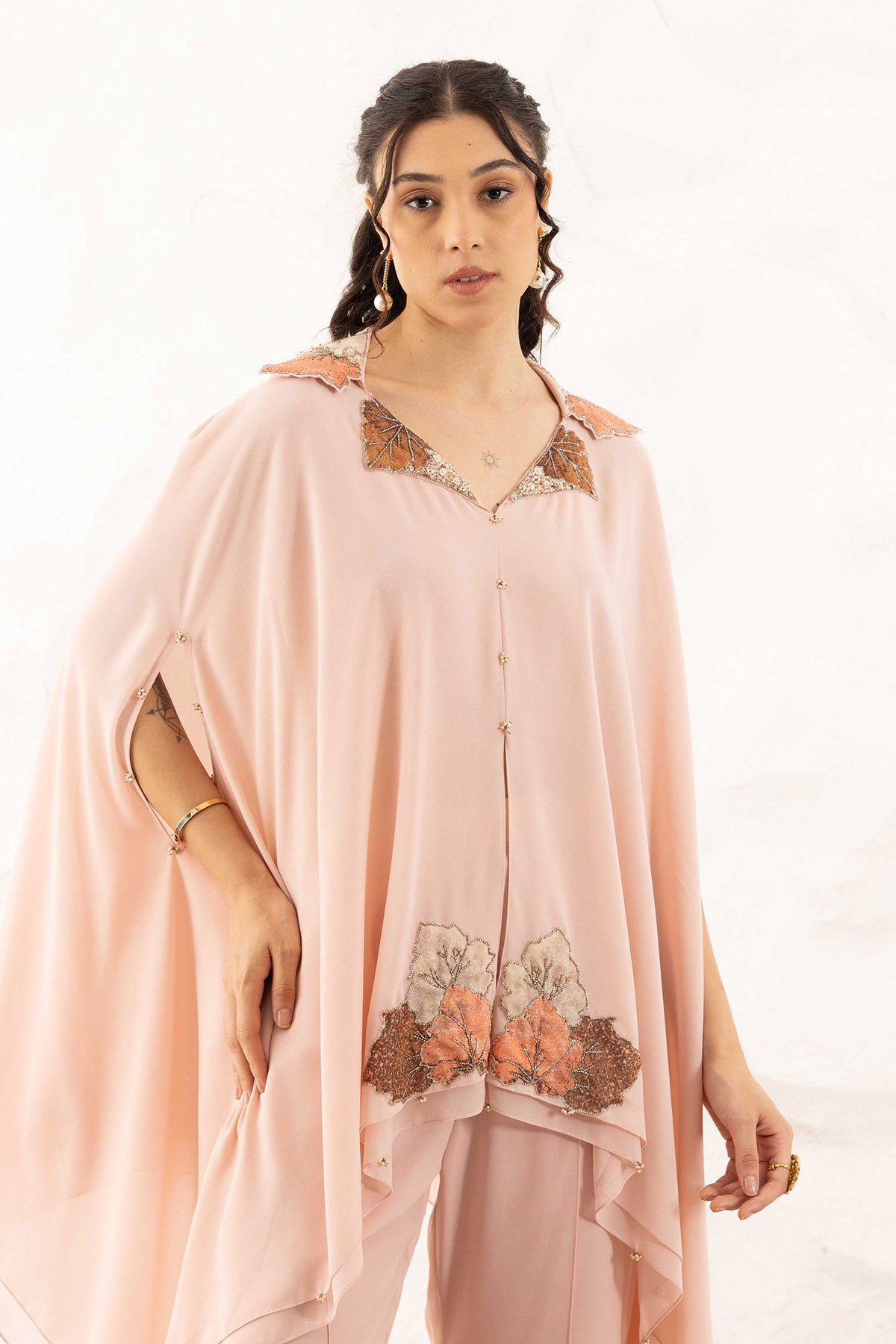 Pink Applique Work Top & Pants