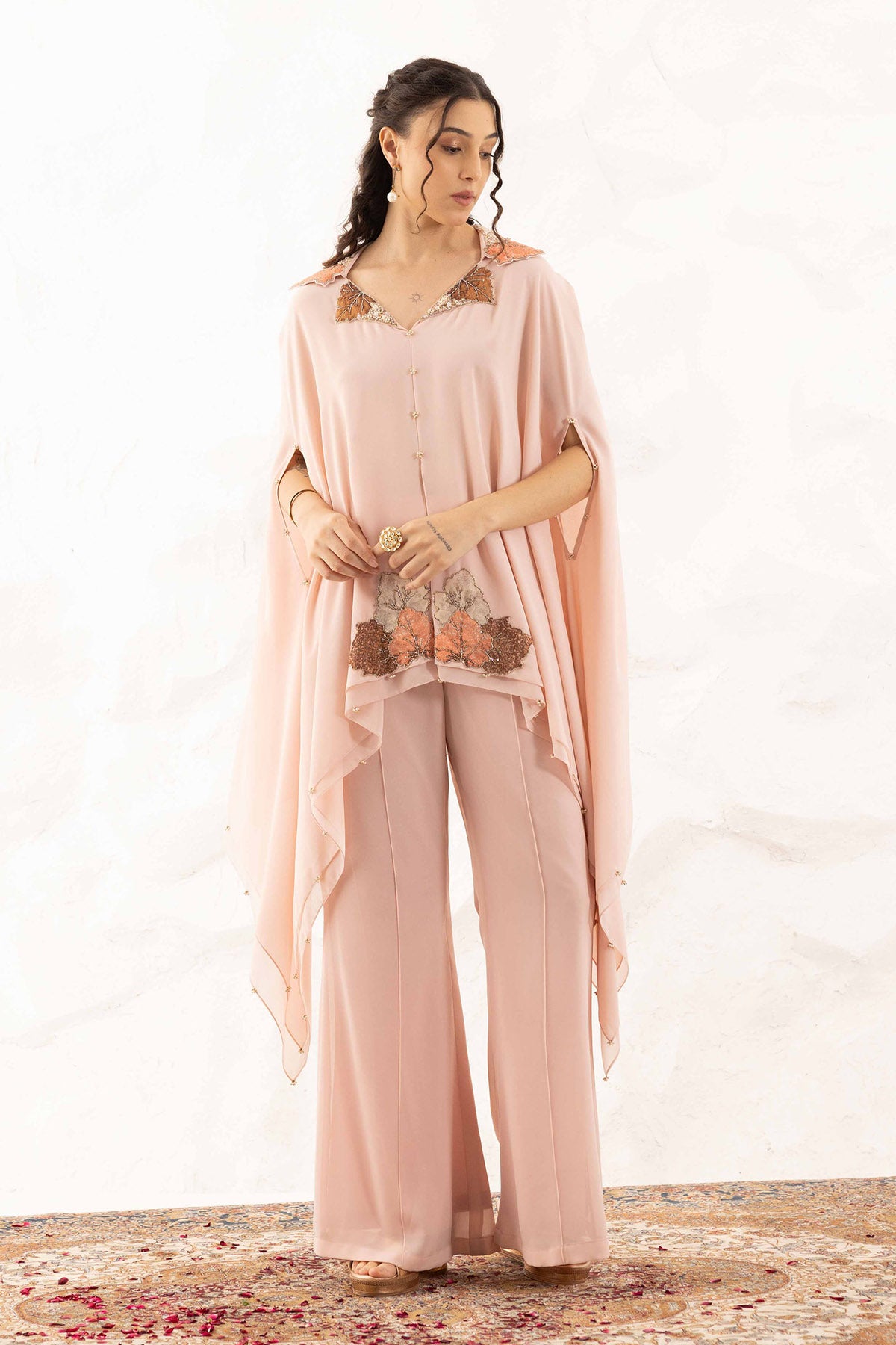 Pink Applique Work Top & Pants