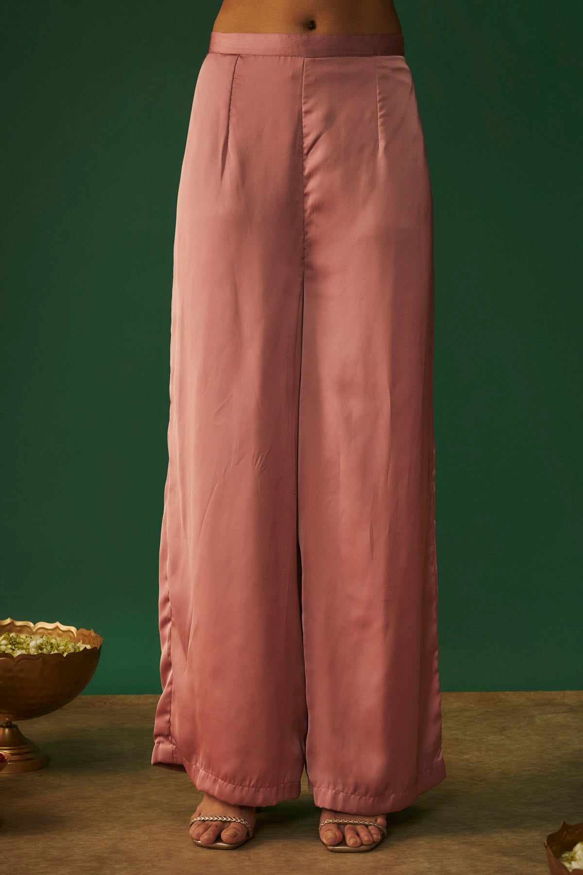Pink Asymmetric Kurta & Pants