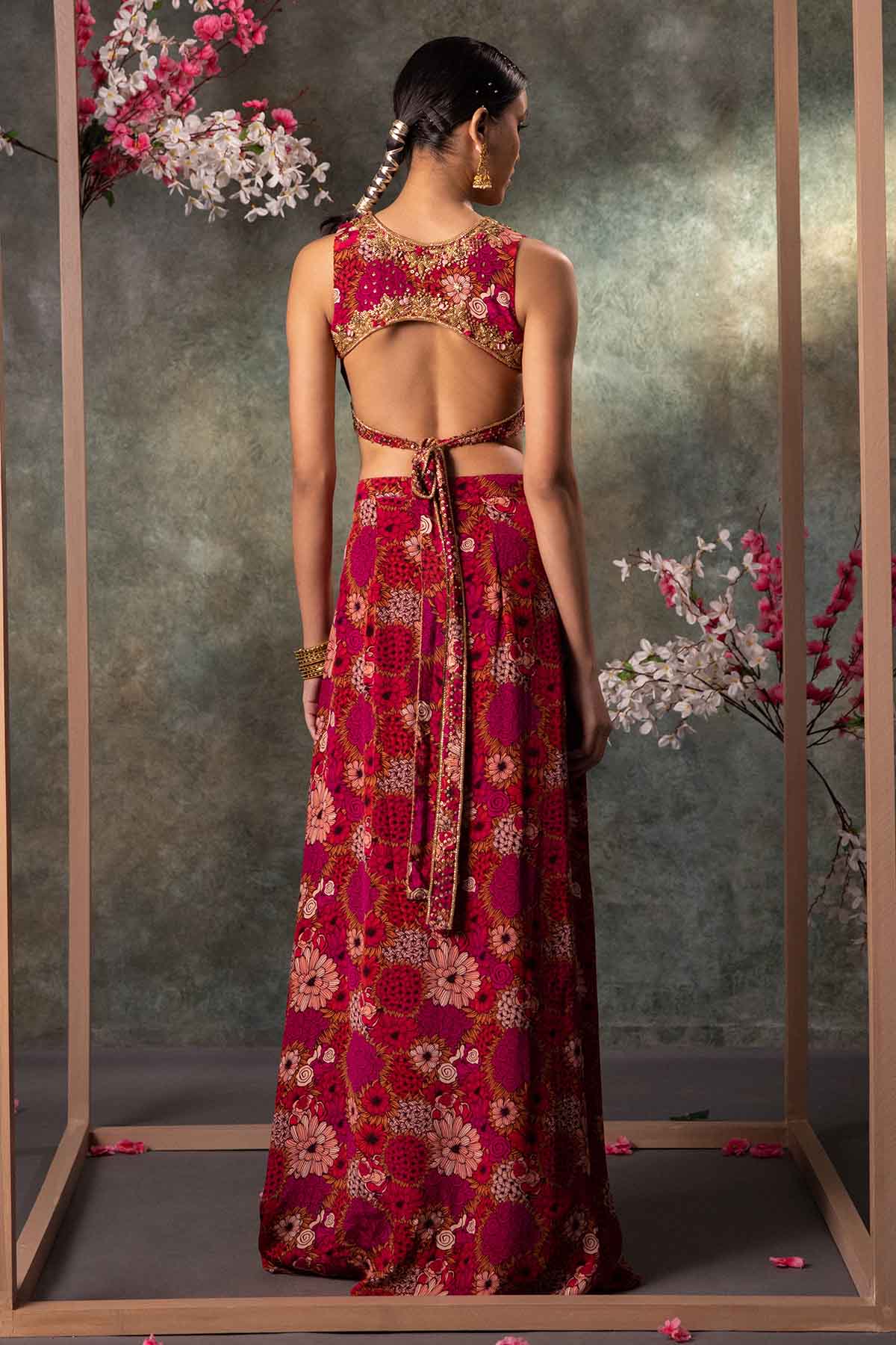 Pink Asymmetrical Skirt Set