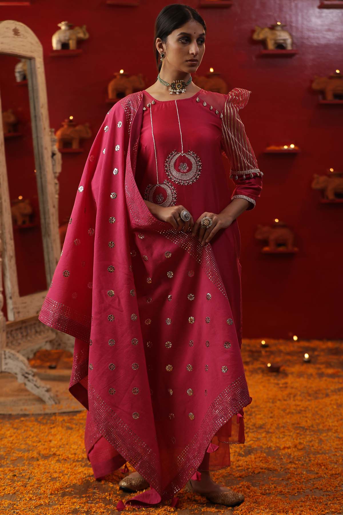 Buy Arpita SulakshanaPink Bali Embroidered Kurta Set