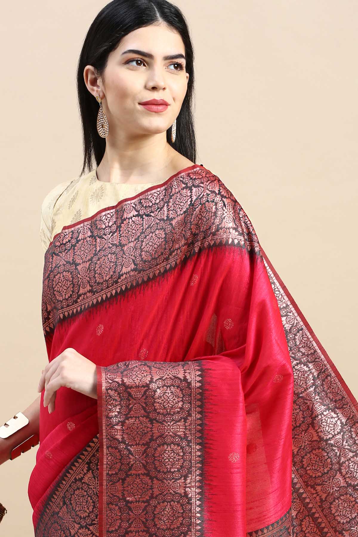 Pink Banarasi Silk Zari Saree