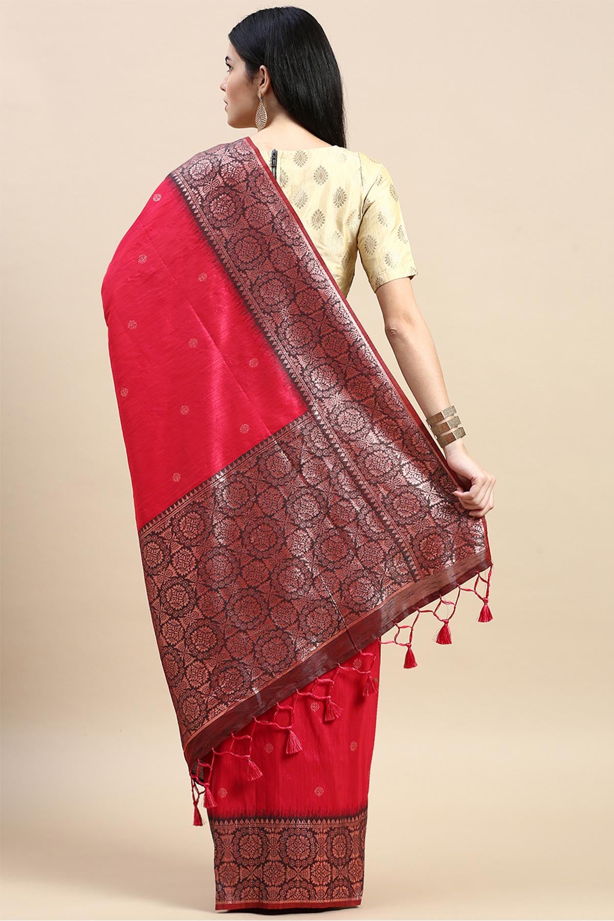 Pink Banarasi Silk Zari Saree