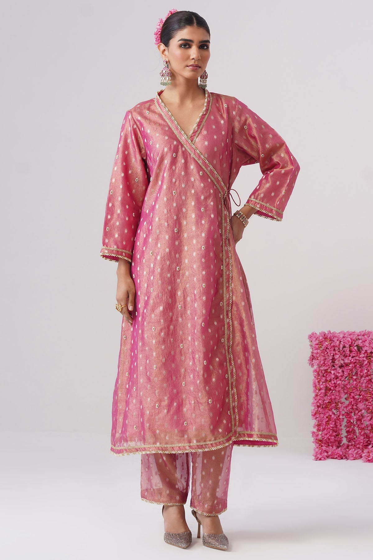Buy Pink Bead Pearl Kurta & Pants for women by Ugna by Unnati online available at scrollnshops