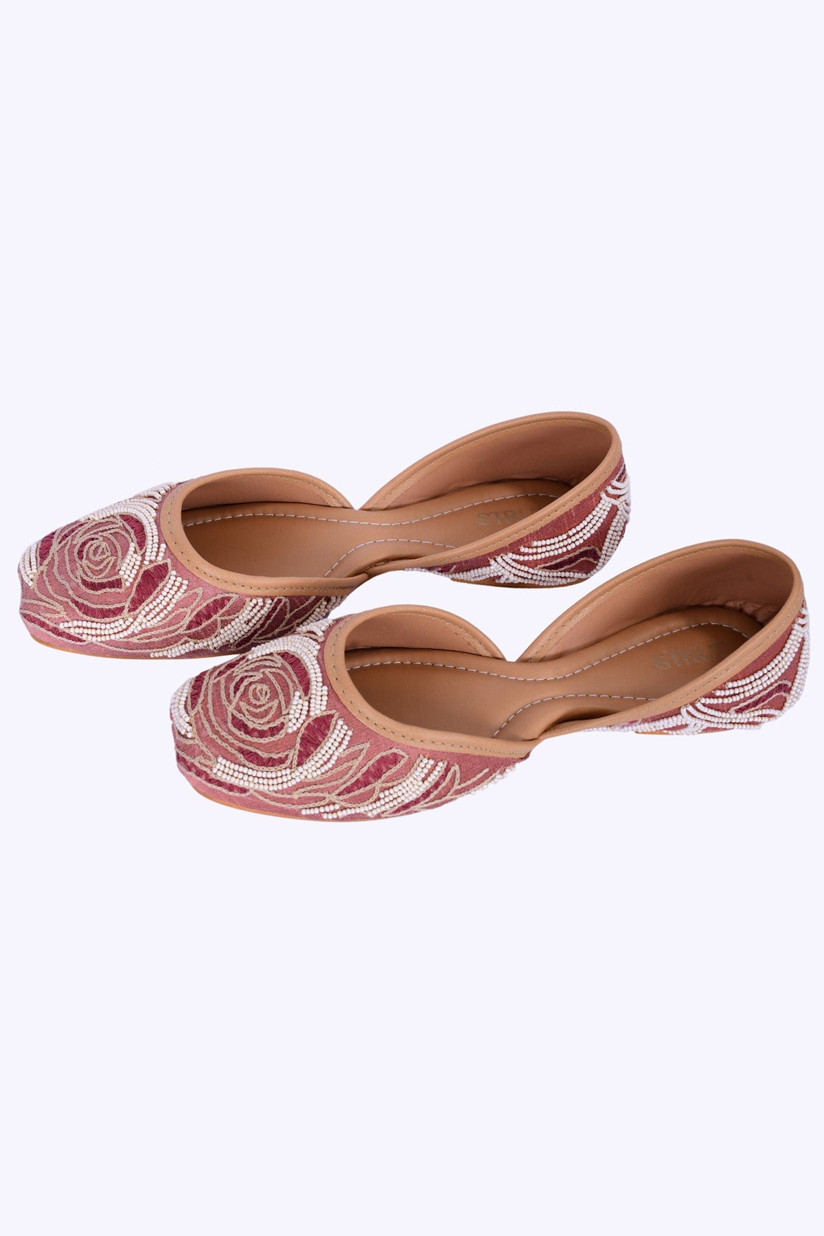 Strut Pink Beads Embellished Jutti Accessories online at ScrollnShops