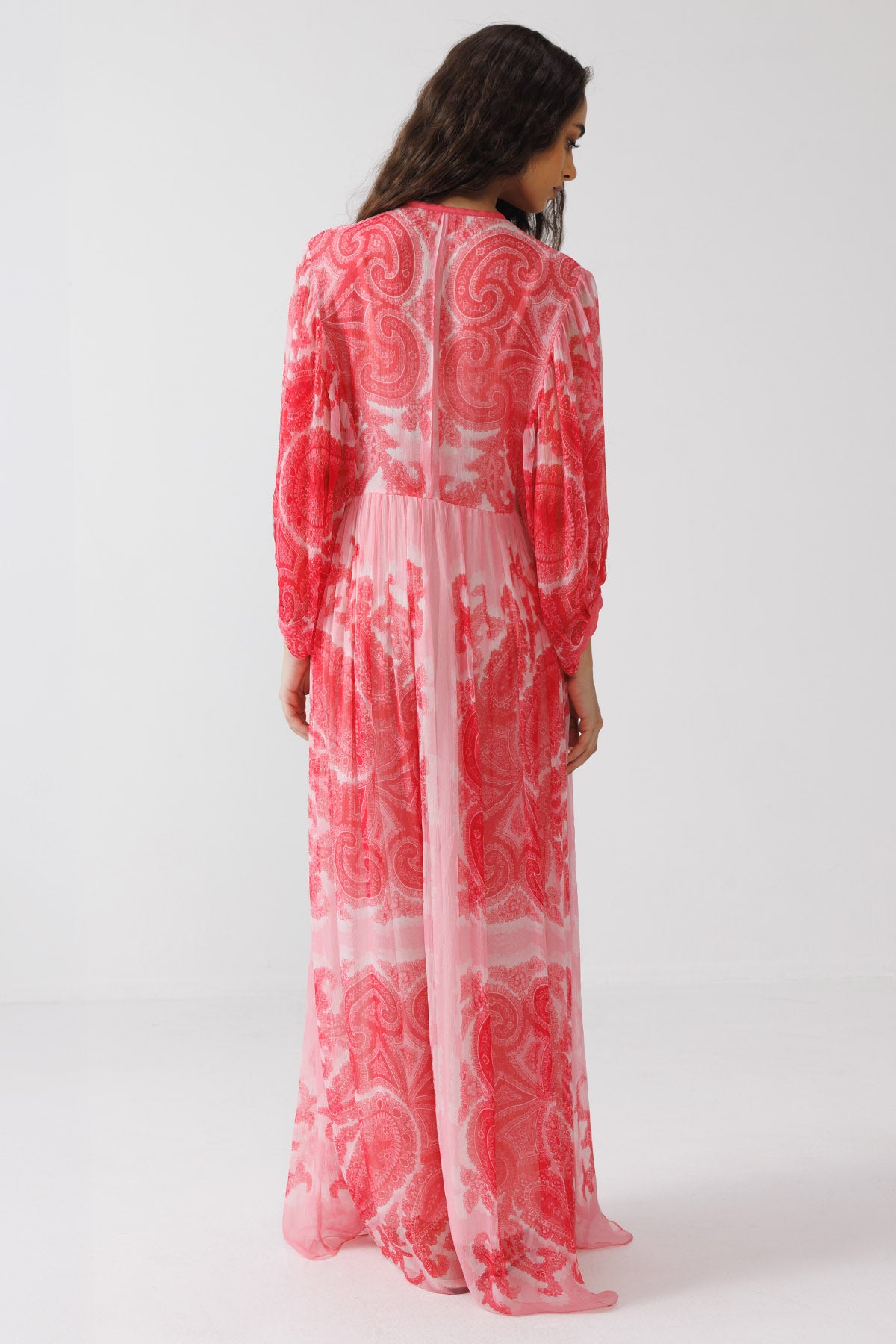Pink Beads & Sequins Maxi Dress
