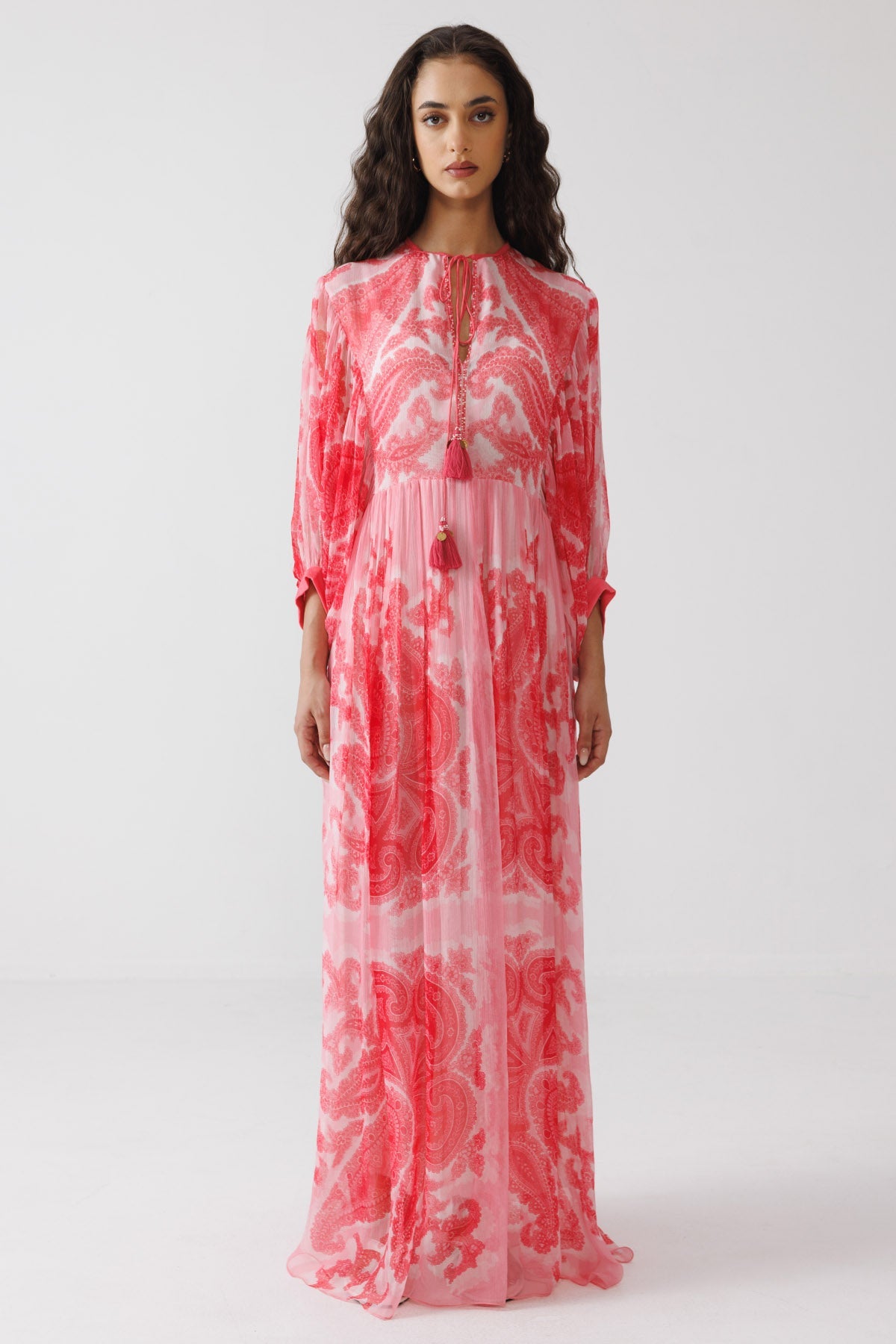 Buy Pink Beads & Sequins Maxi Dress for women by Reena Sharma online available at scrollnshops
