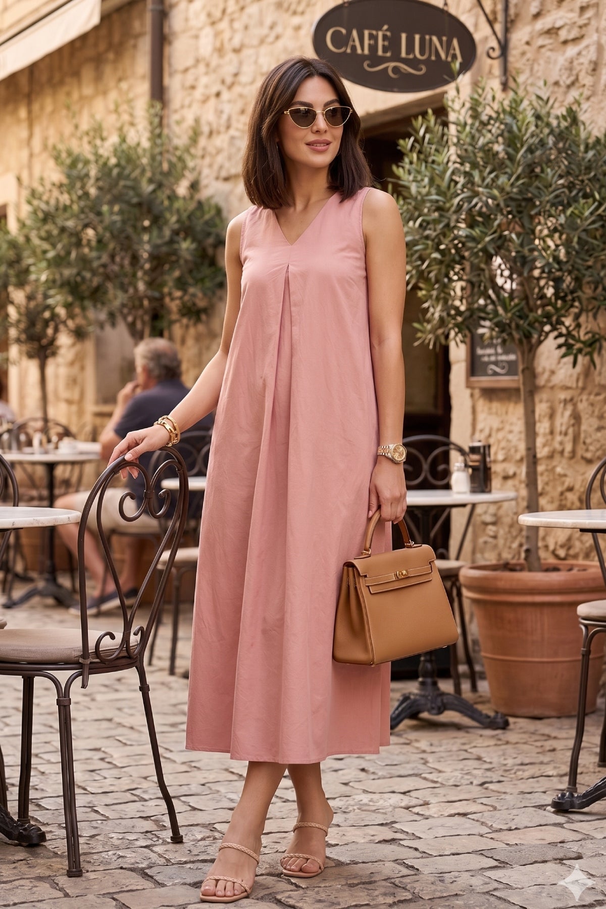 Buy Pink Box Pleated Cotton Dress for women by Sneha B online available at scrollnshops