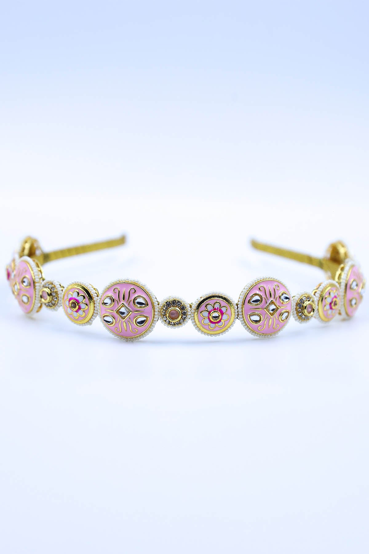 Pink Broach Embellished Hairband