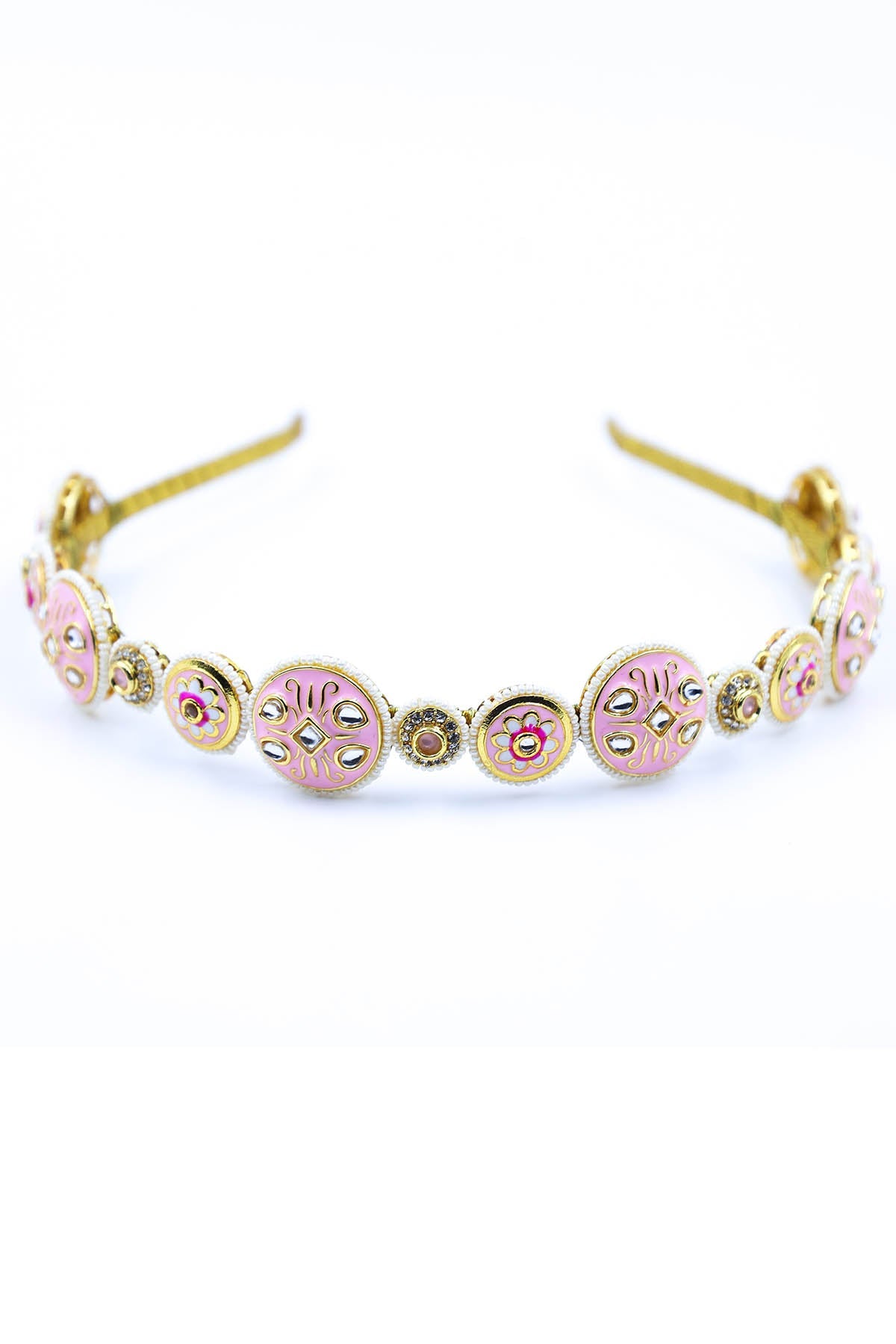 Buy Pink Broach Embellished Hairband by Foot Fuel for women online at ScrollnShops