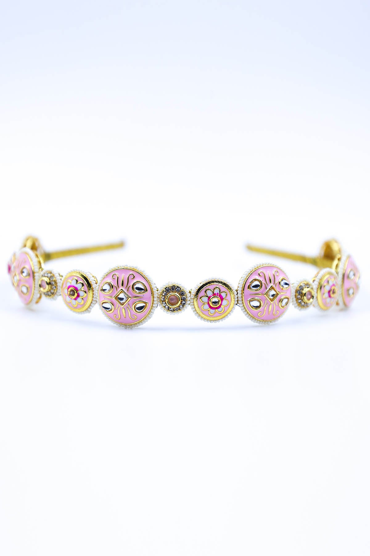 Pink Broach Embellished Hairband