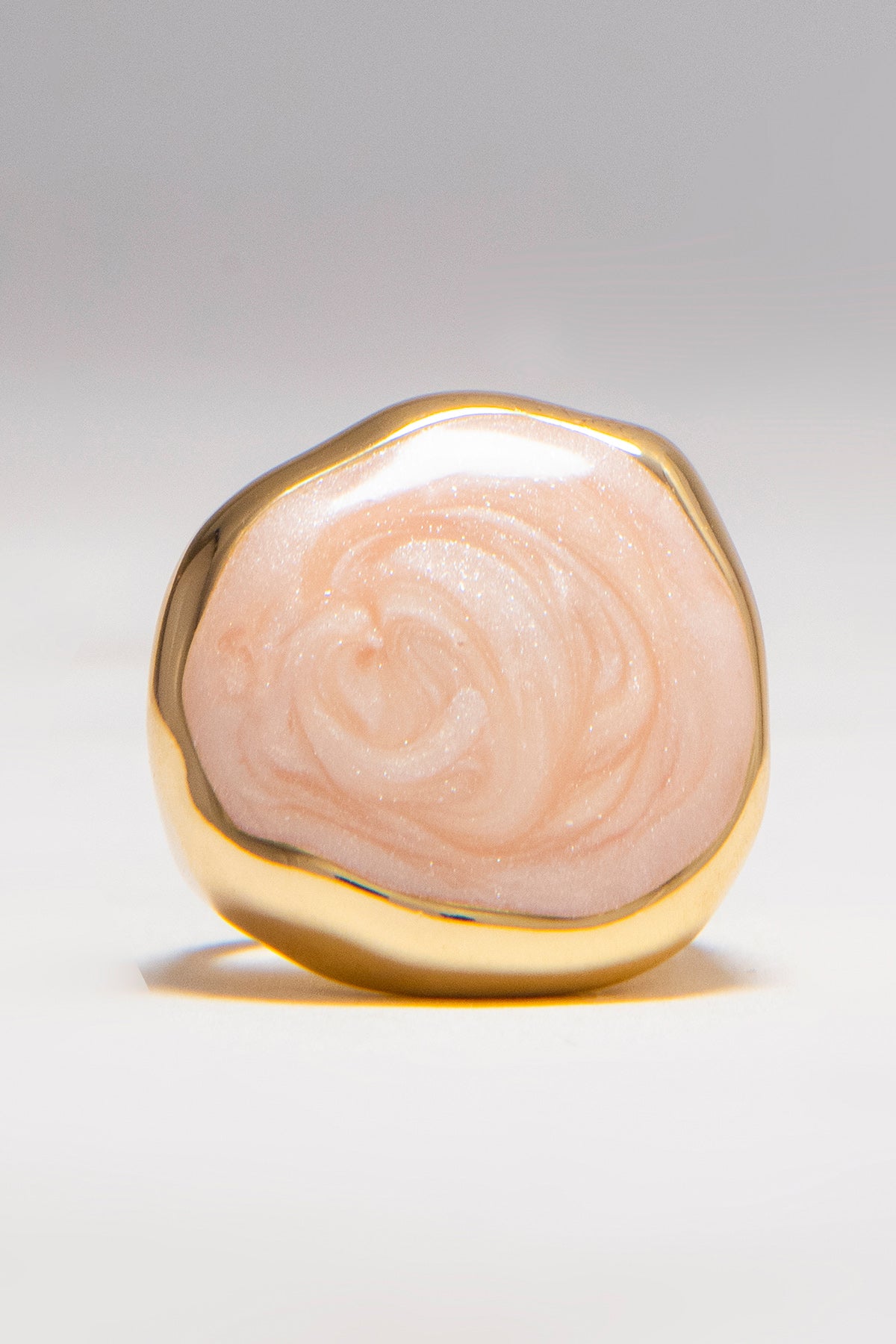Pink Caramel Stone Studded Ring