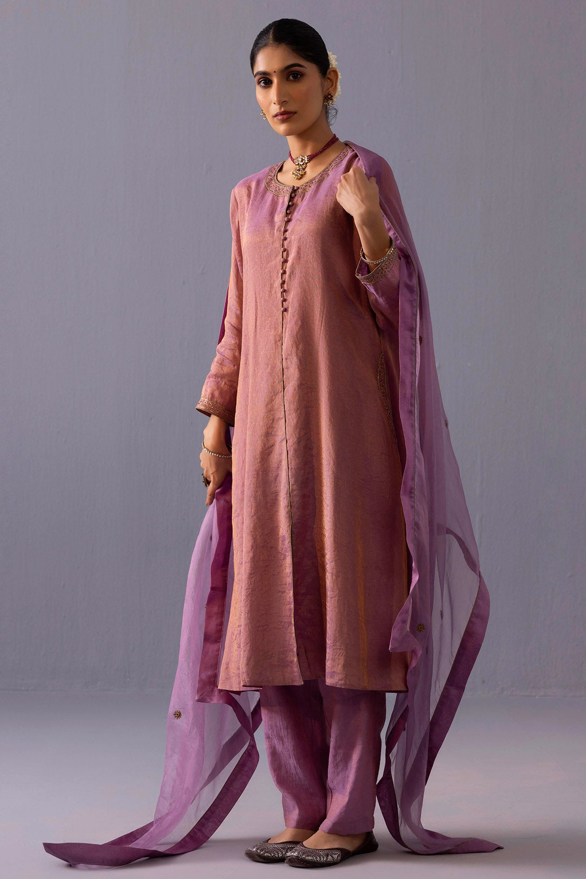 Pink Potli Button Kurta Set